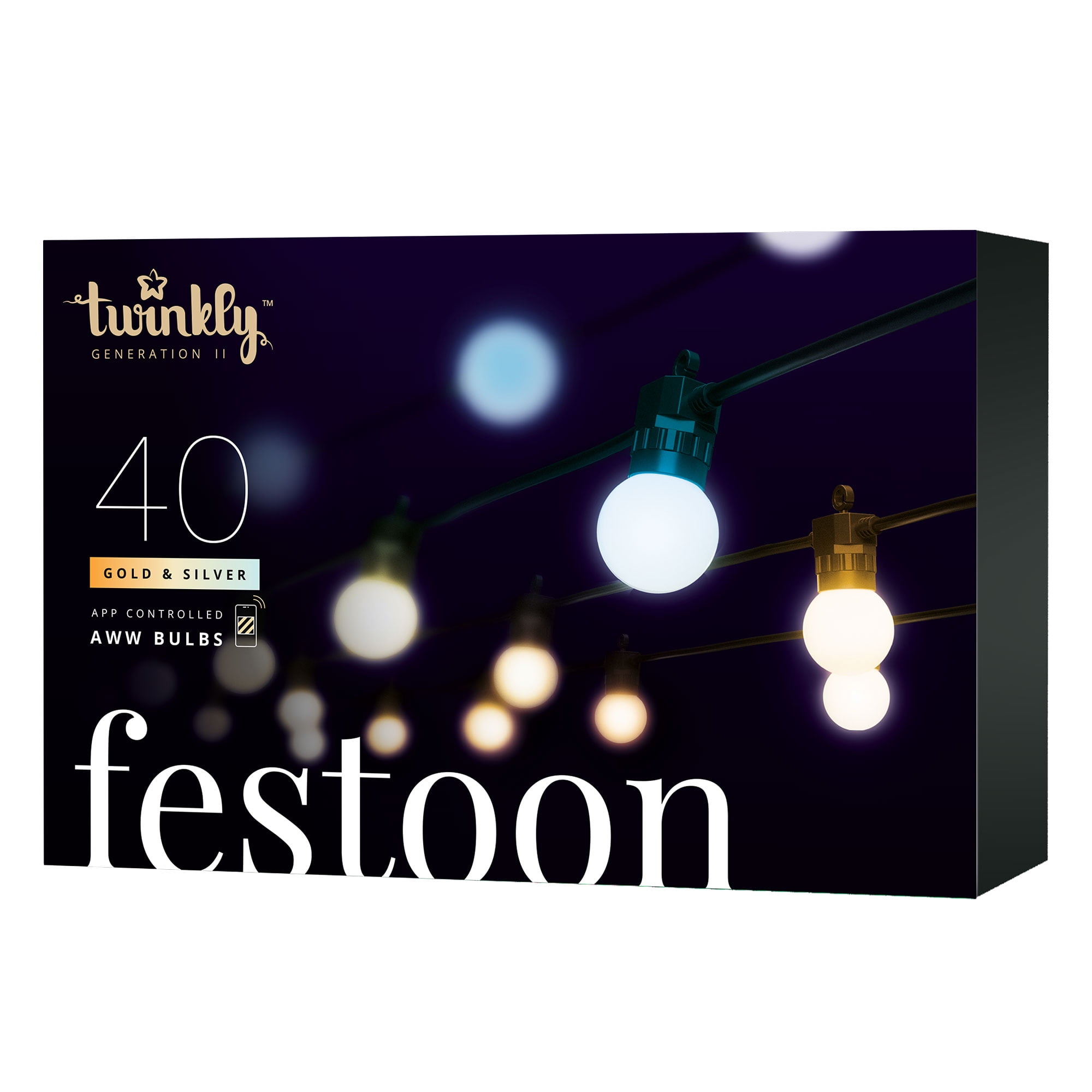 Twinkly Festoon App-Controlled Smart LED 40 AWW (Warm/Cool White) Light String - Image 9