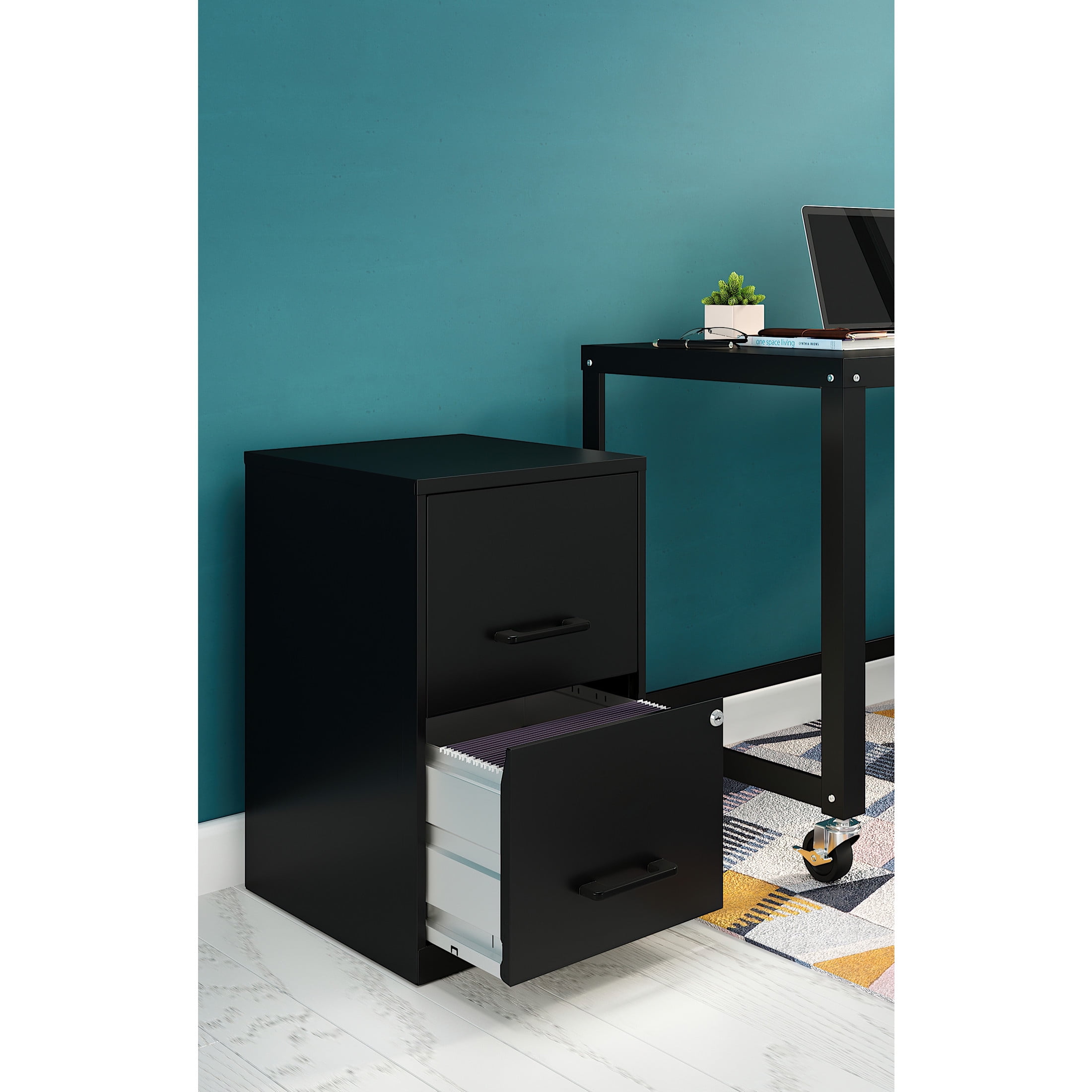 Space Solutions 18" Deep 2 Drawer Letter Width Vertical File Cabinet, Black - Image 14