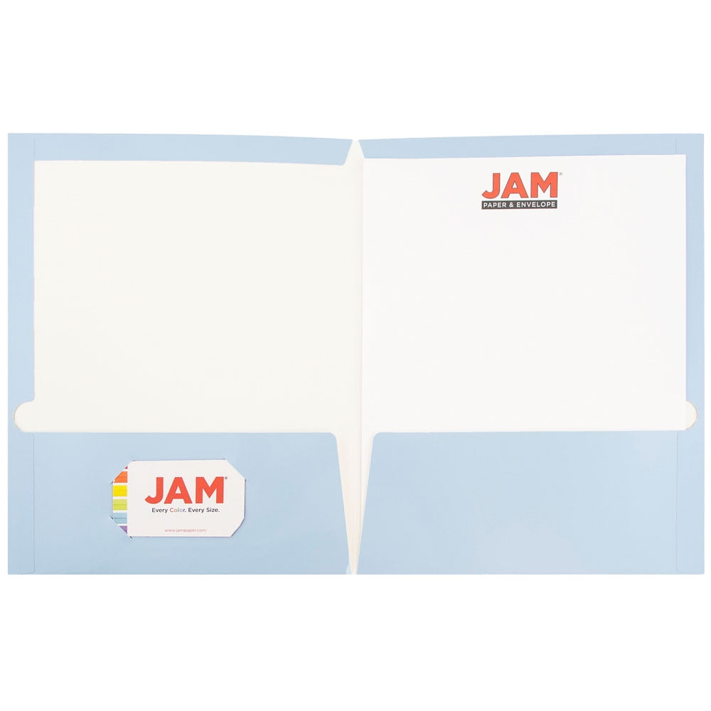 JAM Paper Glossy Two Pocket Folders, Baby Blue, 6/Pack - Image 6