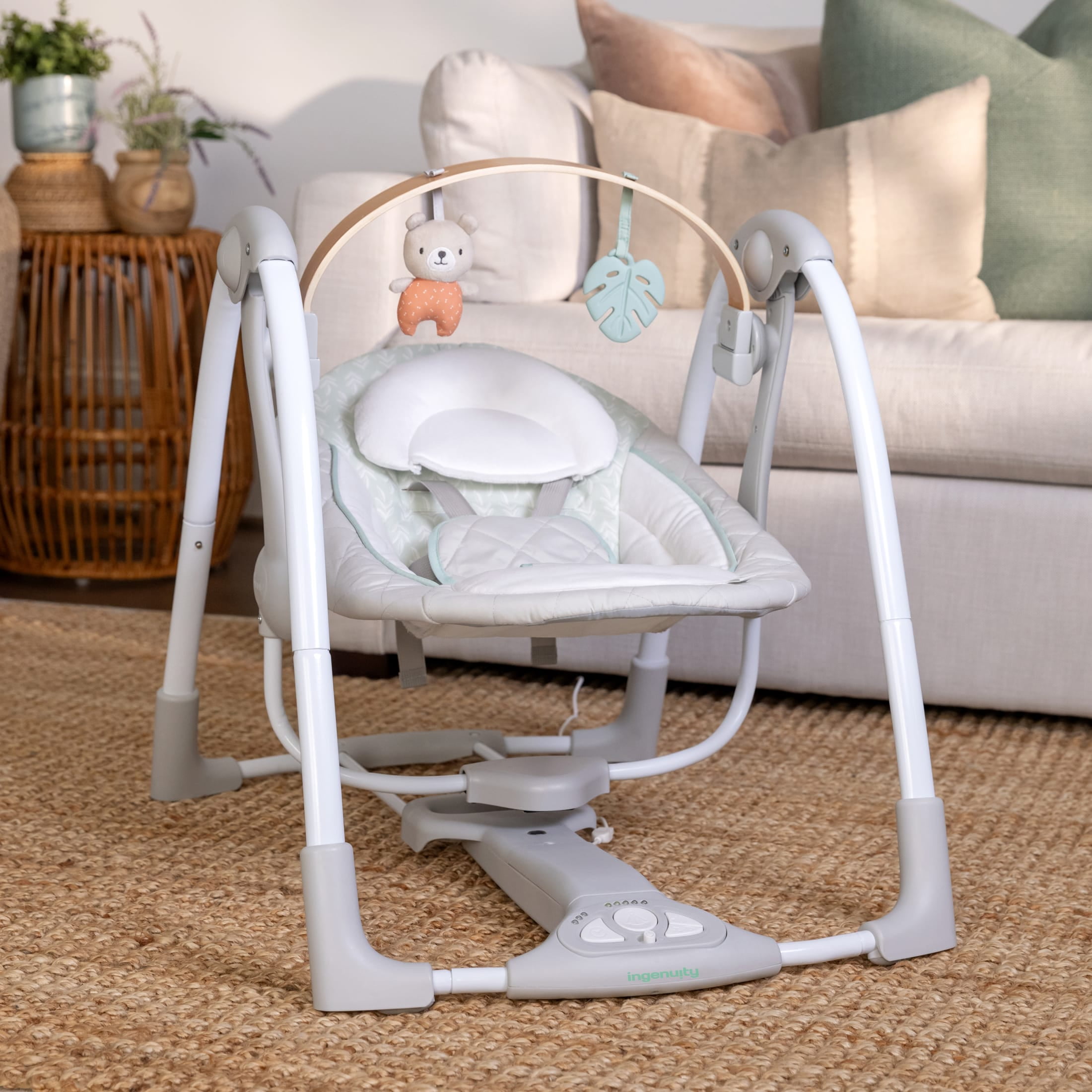 Ingenuity Cozy Spot Swing and Go Portable Swing, Grey, Unisex, Ages 0-9 Months - Image 13