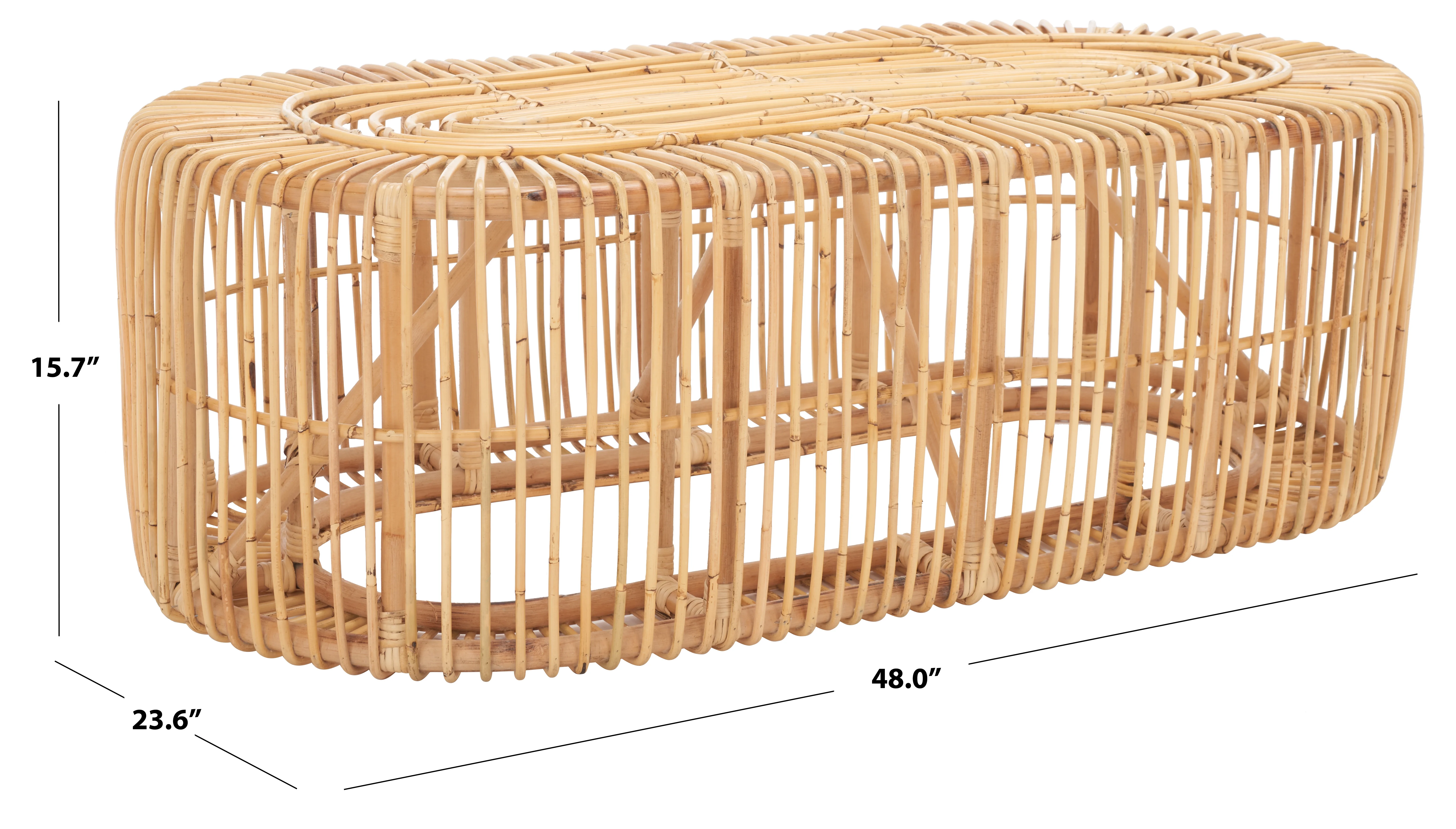 SAFAVIEH Jabez Coastal Oval Coffee Table, Natural - Image 5