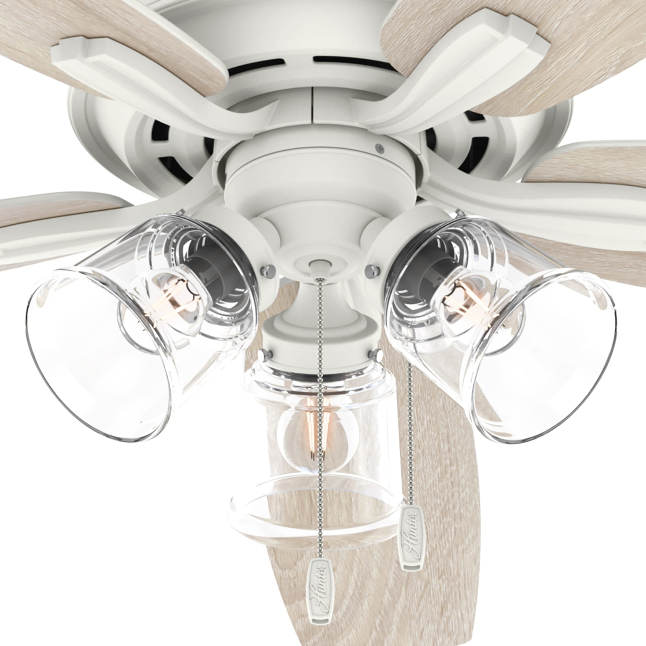Hunter - Dondra Indoor Ceiling Fan With Light, 60-inch, Matte White, Formal-style, 3-speed WhisperWind Motor, Energy Star, 52347, for Living Rooms, Bedrooms - Image 4