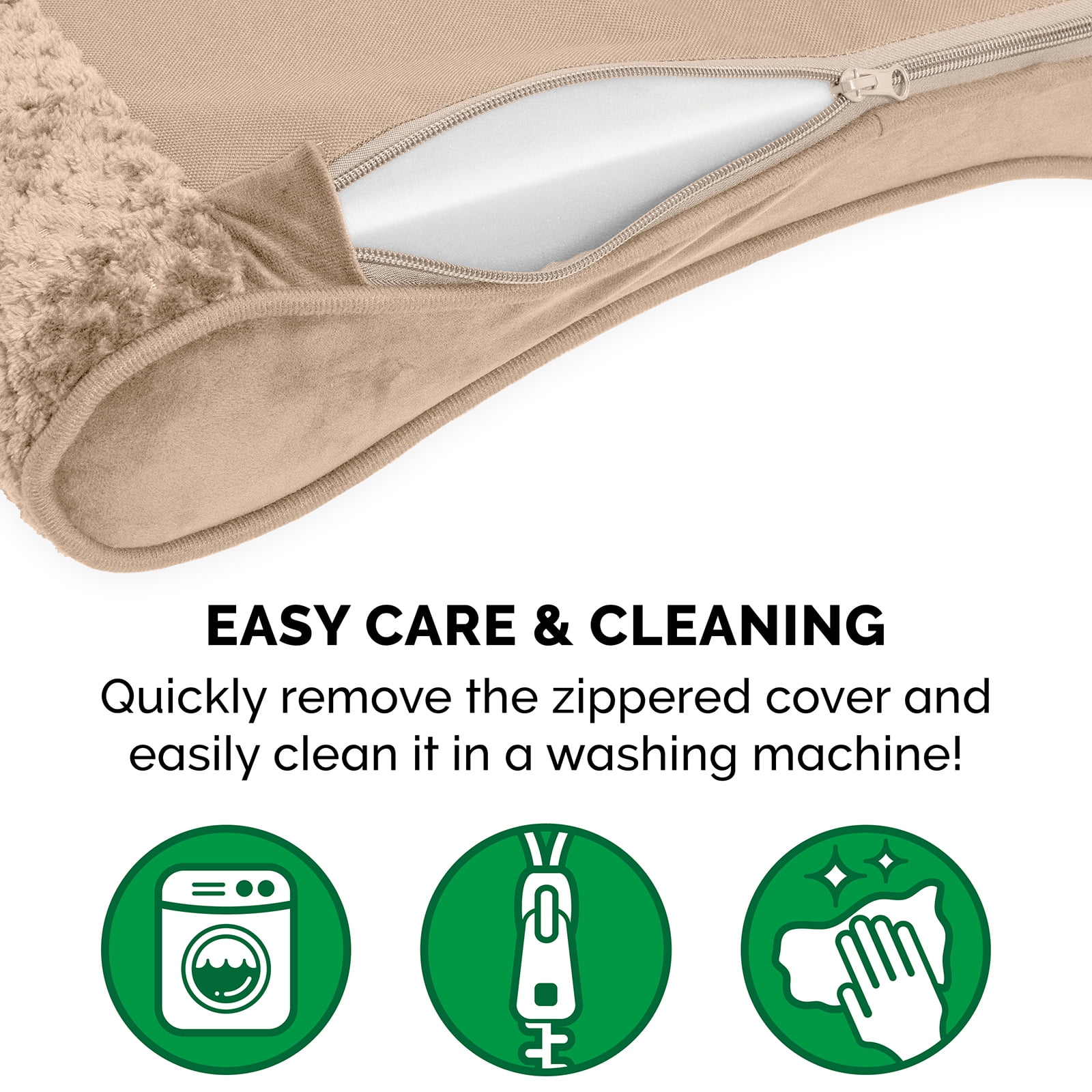 FurHaven Pet Dog Bed | Orthopedic Minky Plush & Velvet Luxe Lounger Pet Bed for Dogs & Cats, Camel, Large - Image 3