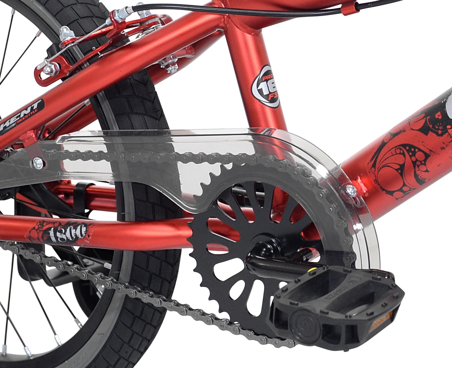 18" Kent Abyss Boy's Freestyle BMX Bicycle, Kids Age 5-7 Years, Red - Image 7