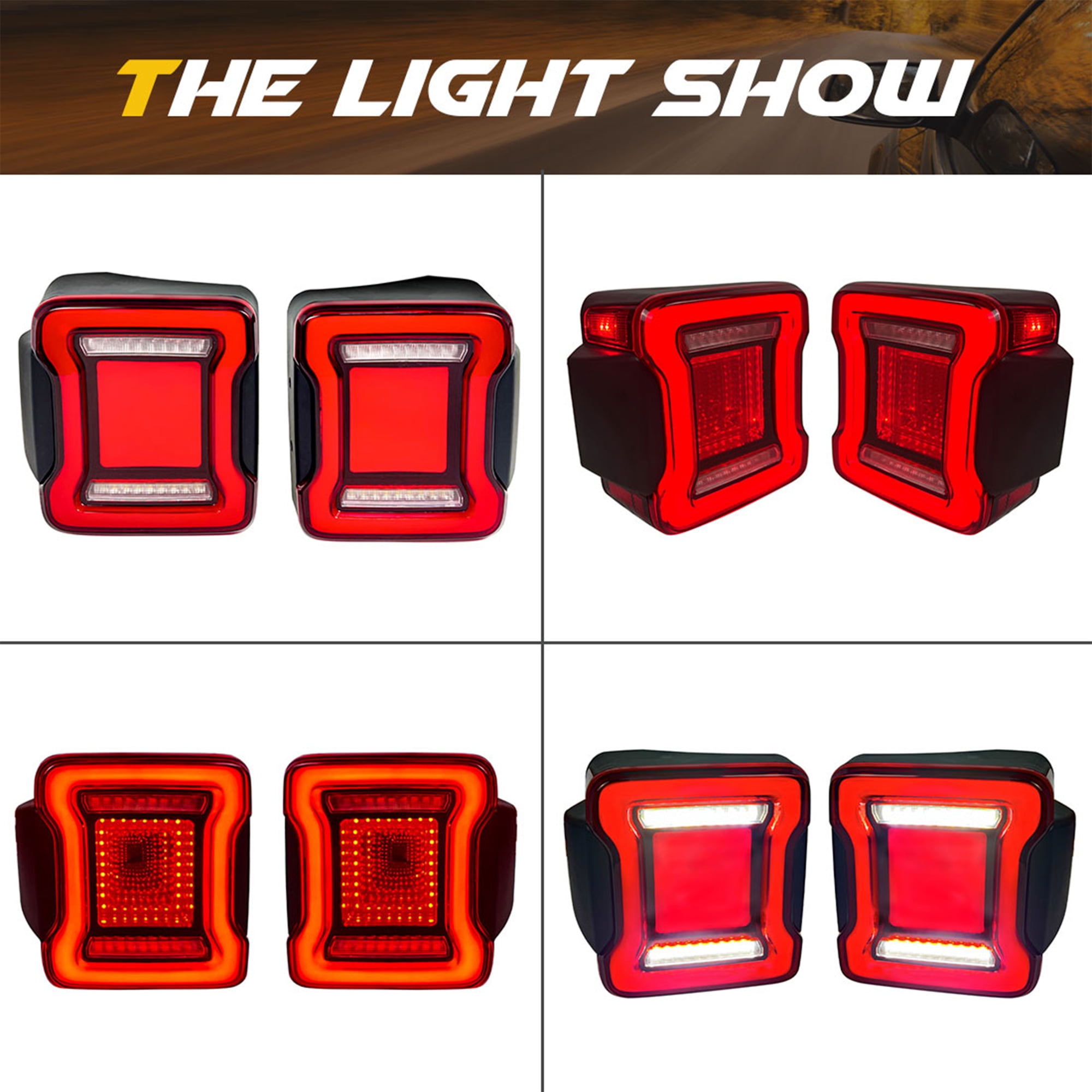 AMERICAN MODIFIED Red Lens Tunnel Tail Lights for 07-18 Jeep Wrangler JK JKU - Image 6