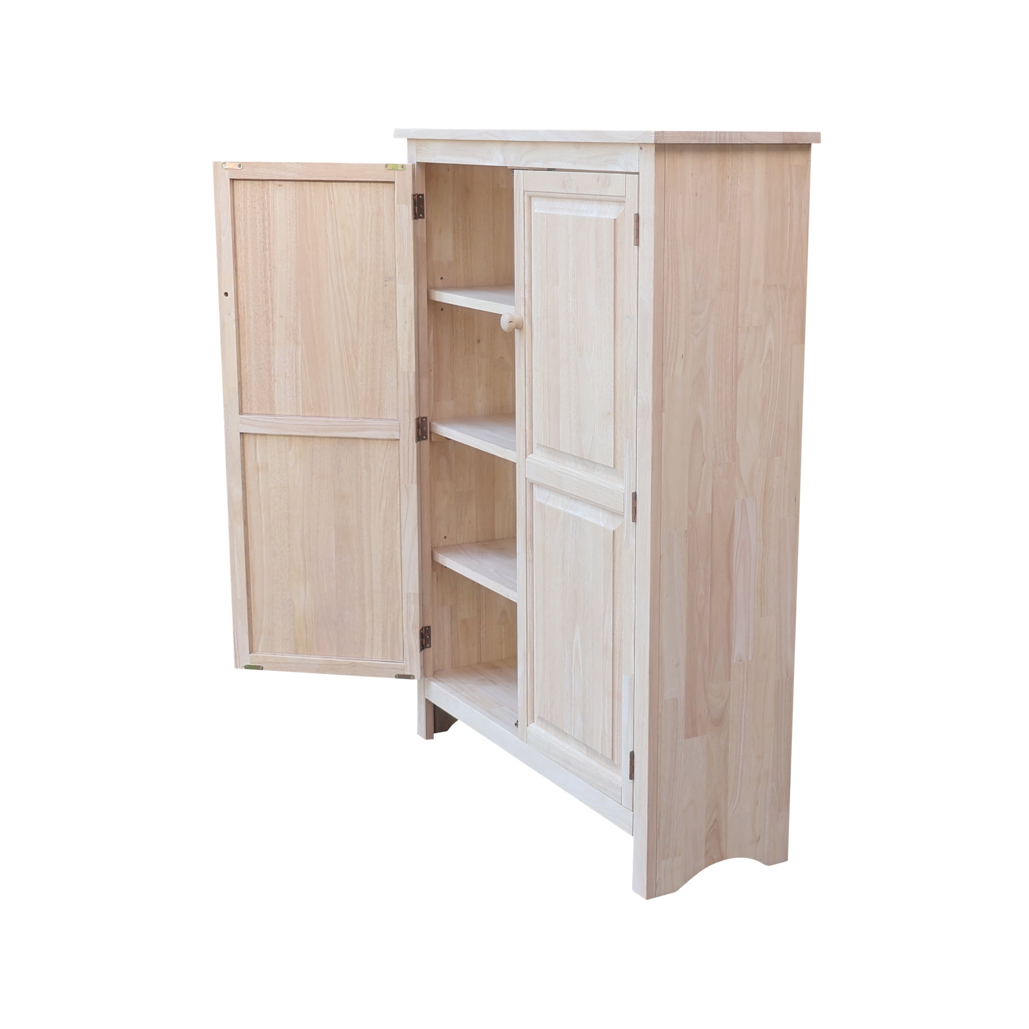 International Concepts Solid Wood 51" Double Kitchen Jelly Cupboard Pantry, Unfinished - Image 2