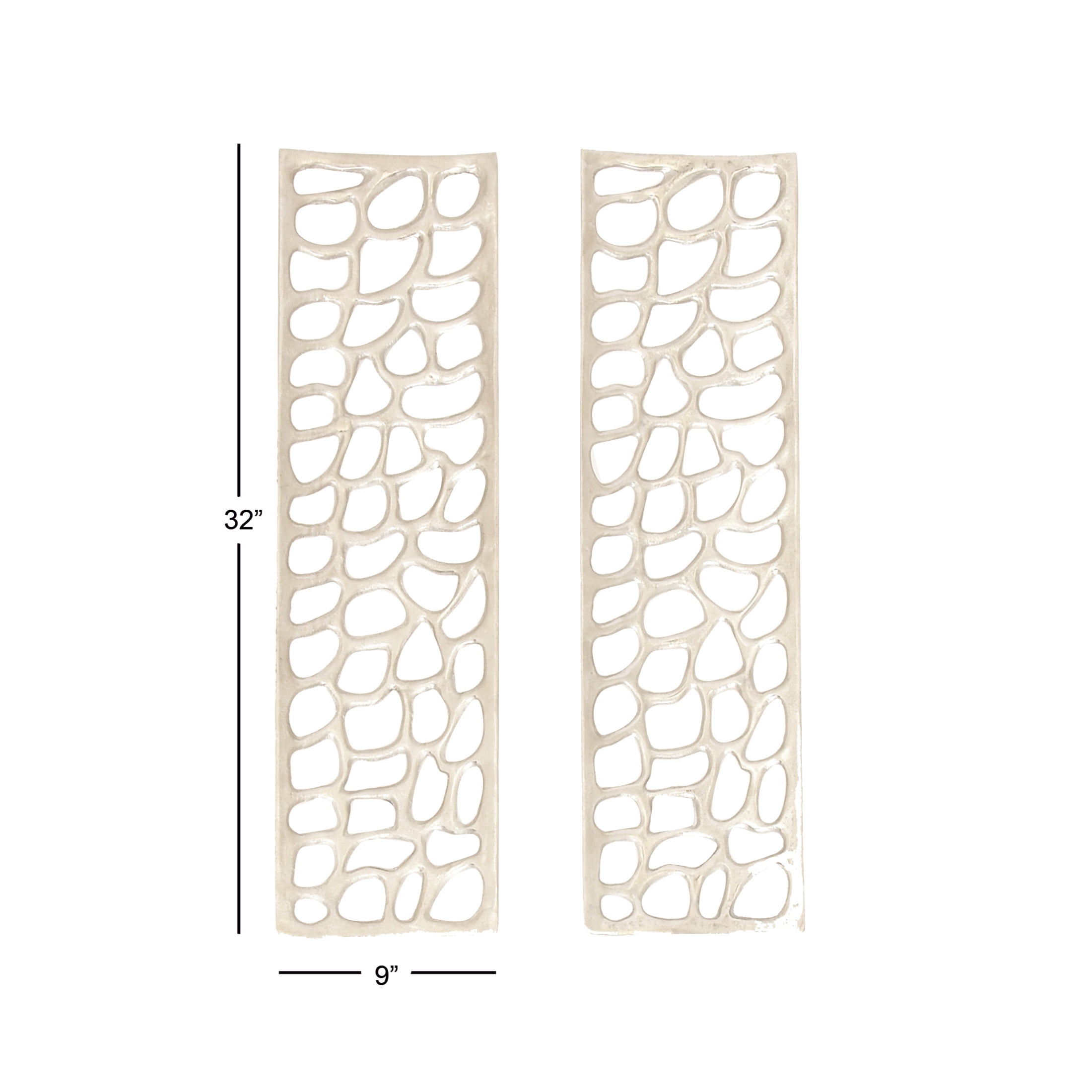 DecMode Silver Aluminum Metal Cutouts Abstract Wall Decor (2 Count) - Image 5