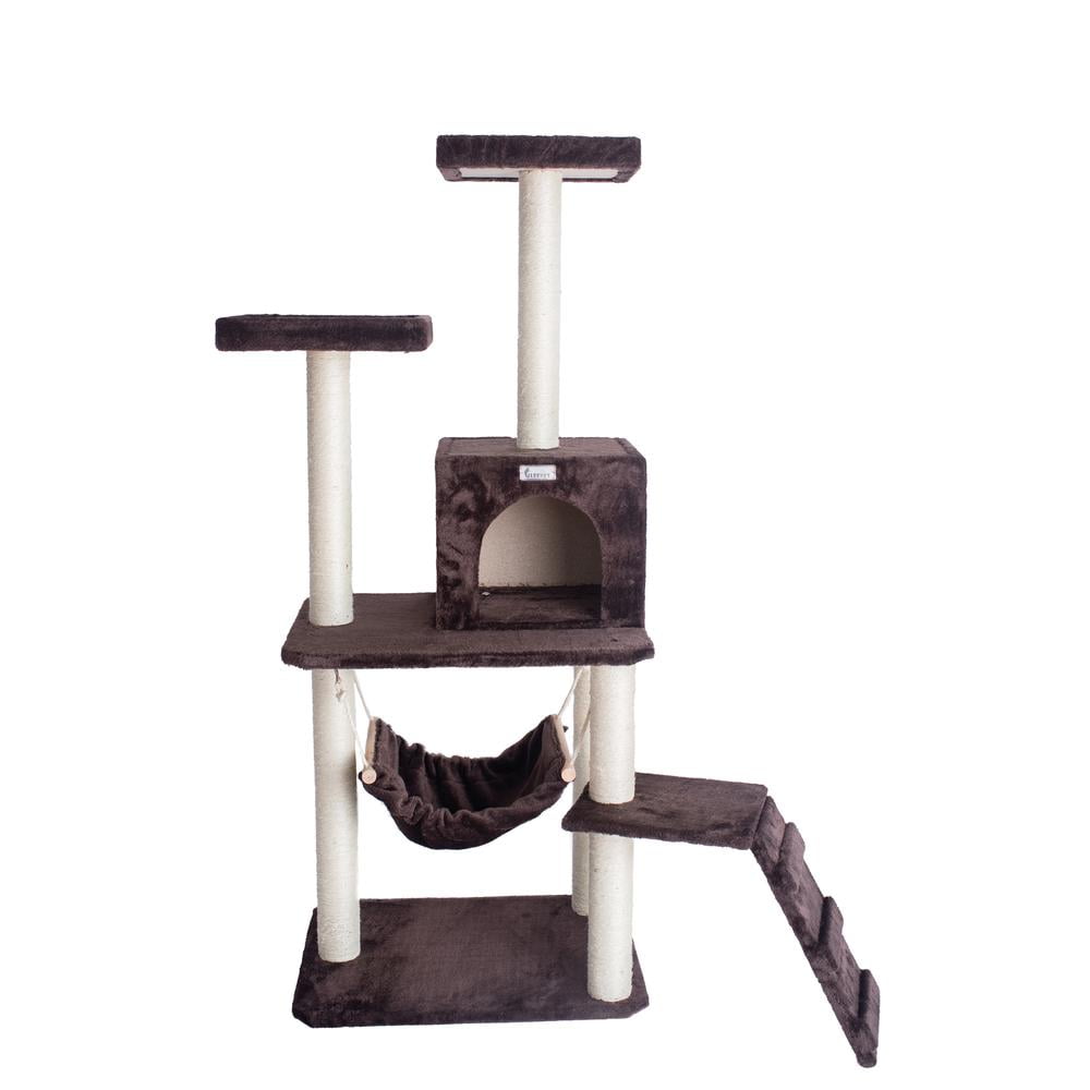 GleePet 57" Cat Tree GP78570923 Coffee Brown W Ramp - Image 7