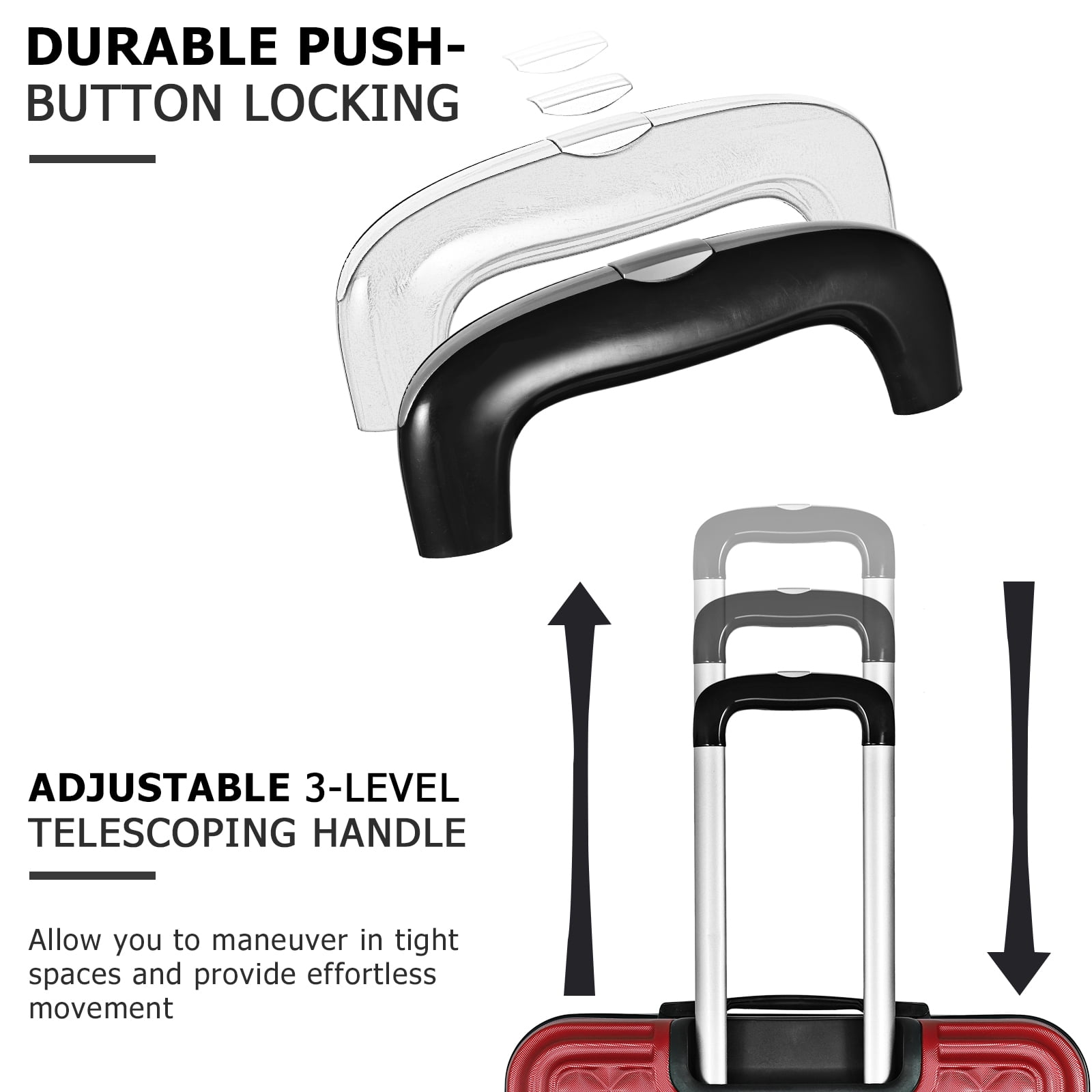 Hikolayae Medallion Hardside Spinner Luggage Sets in Scarlet Red, 3 Piece - TSA Lock - Image 3