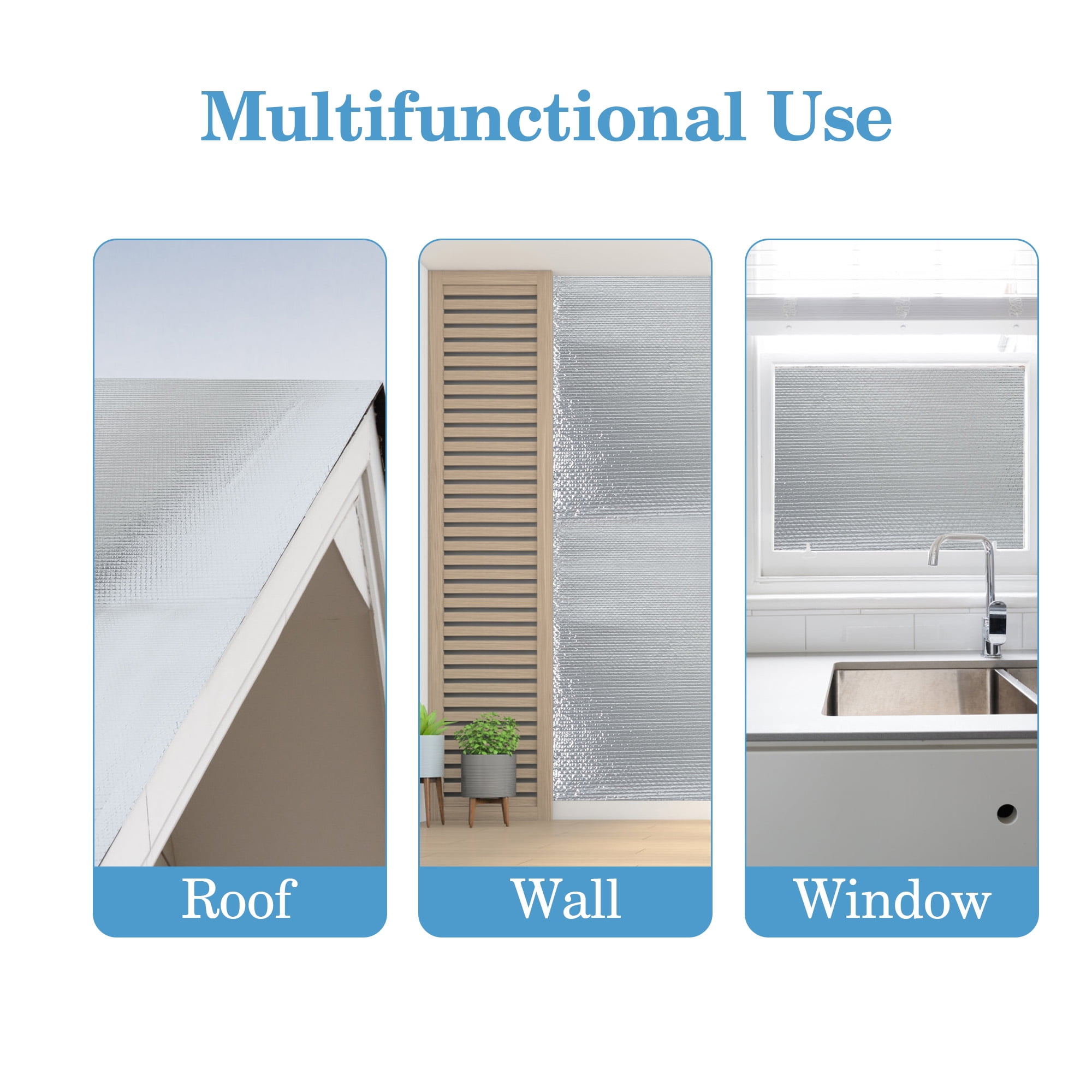 Petoto Double Bubble Reflective Insulation Roll, 47 in X 65.6 Ft (258sqft), Aluminum Foil Heat Insulation Roll, Radiant Barrier Thermal Shield for Windows, Garage, RV - Image 3