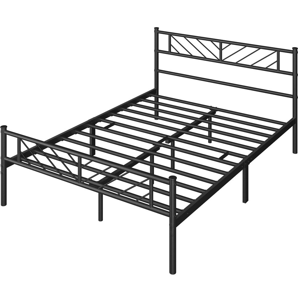 Renwick Justice Queen Size Metal Platform Bed with Arrow Design, Adult, Black - Image 9