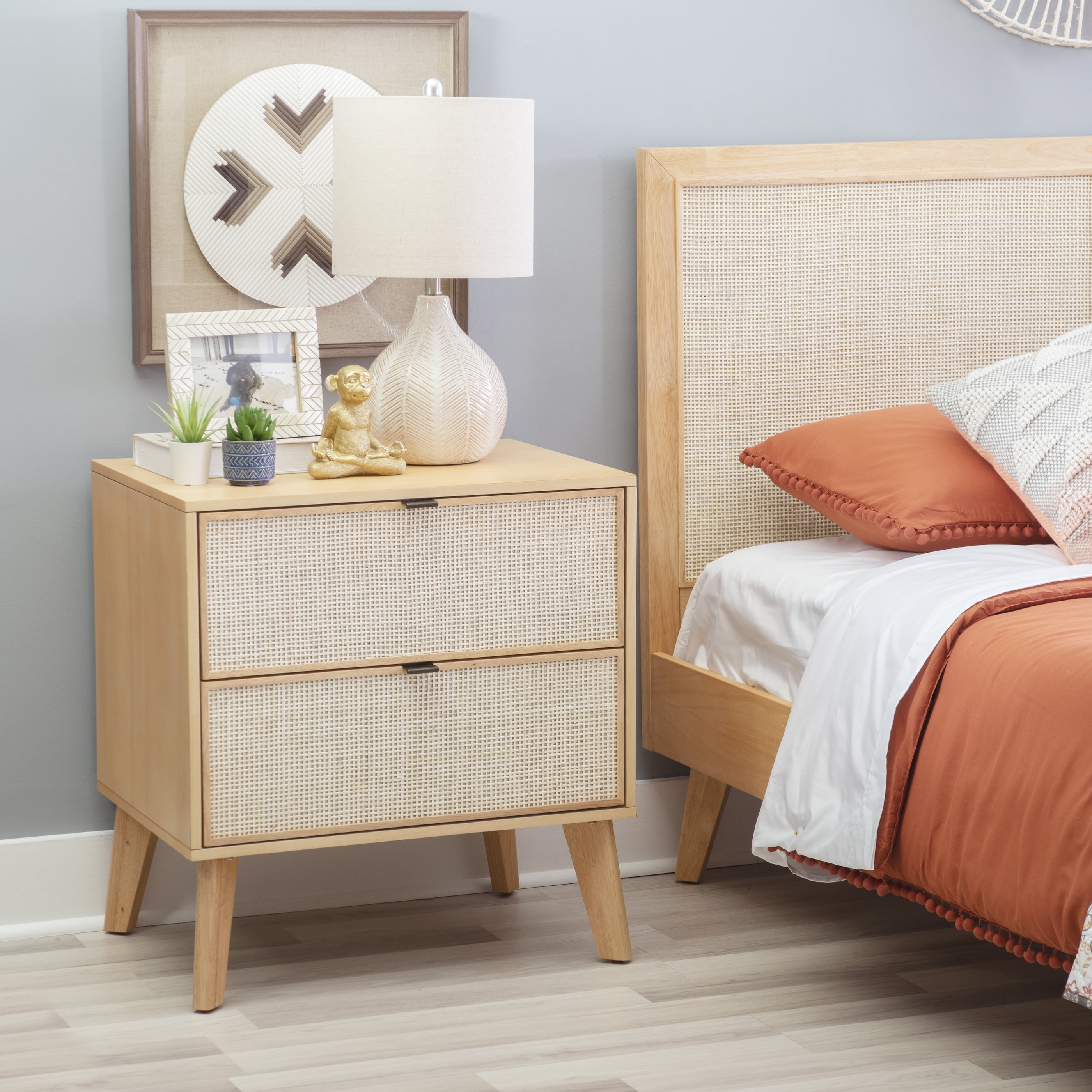 Powell Beelner 2-Drawer Nightstand, Natural Cane - Image 3