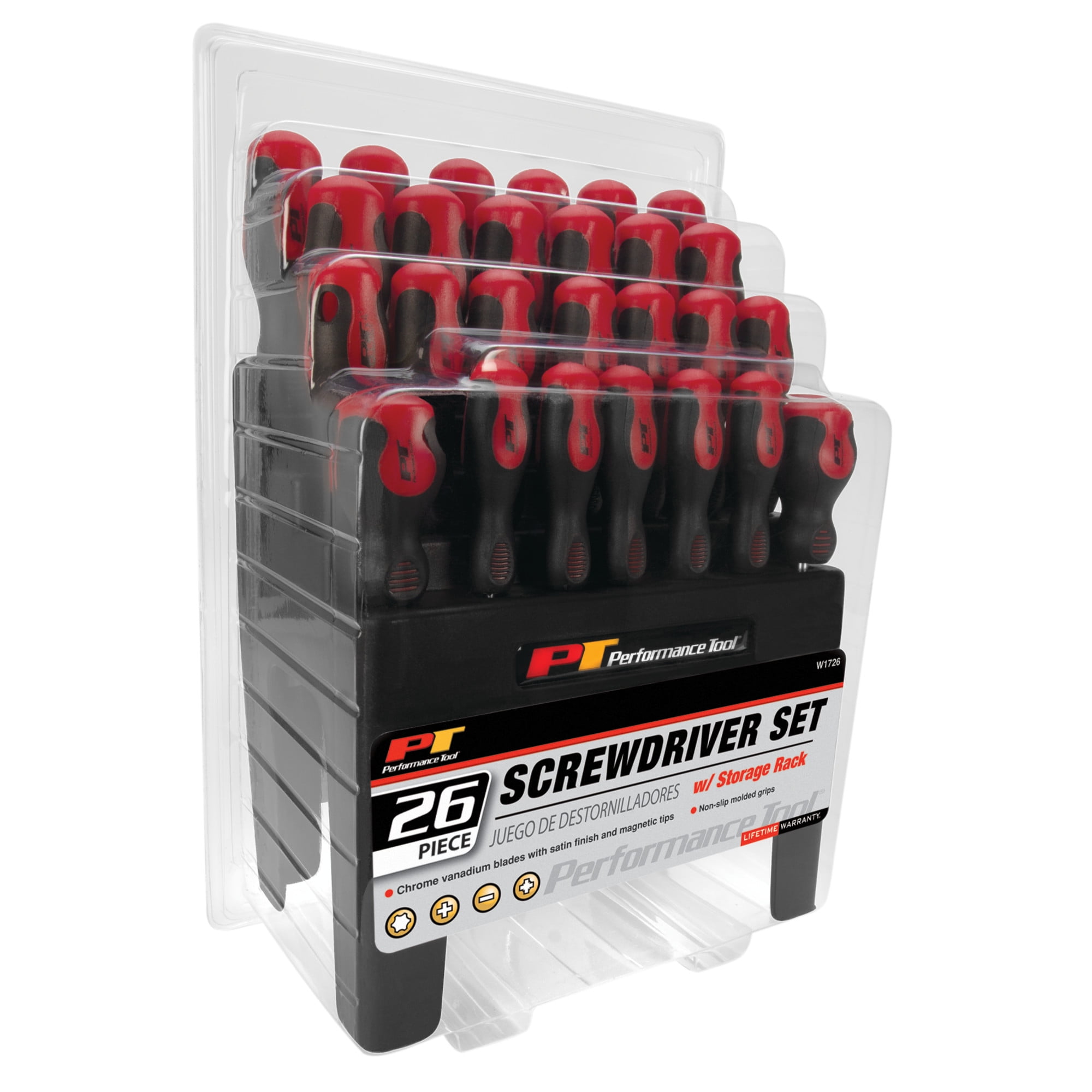 Performance Tool W1726 26-Piece Screwdriver Set with Rack - Image 2
