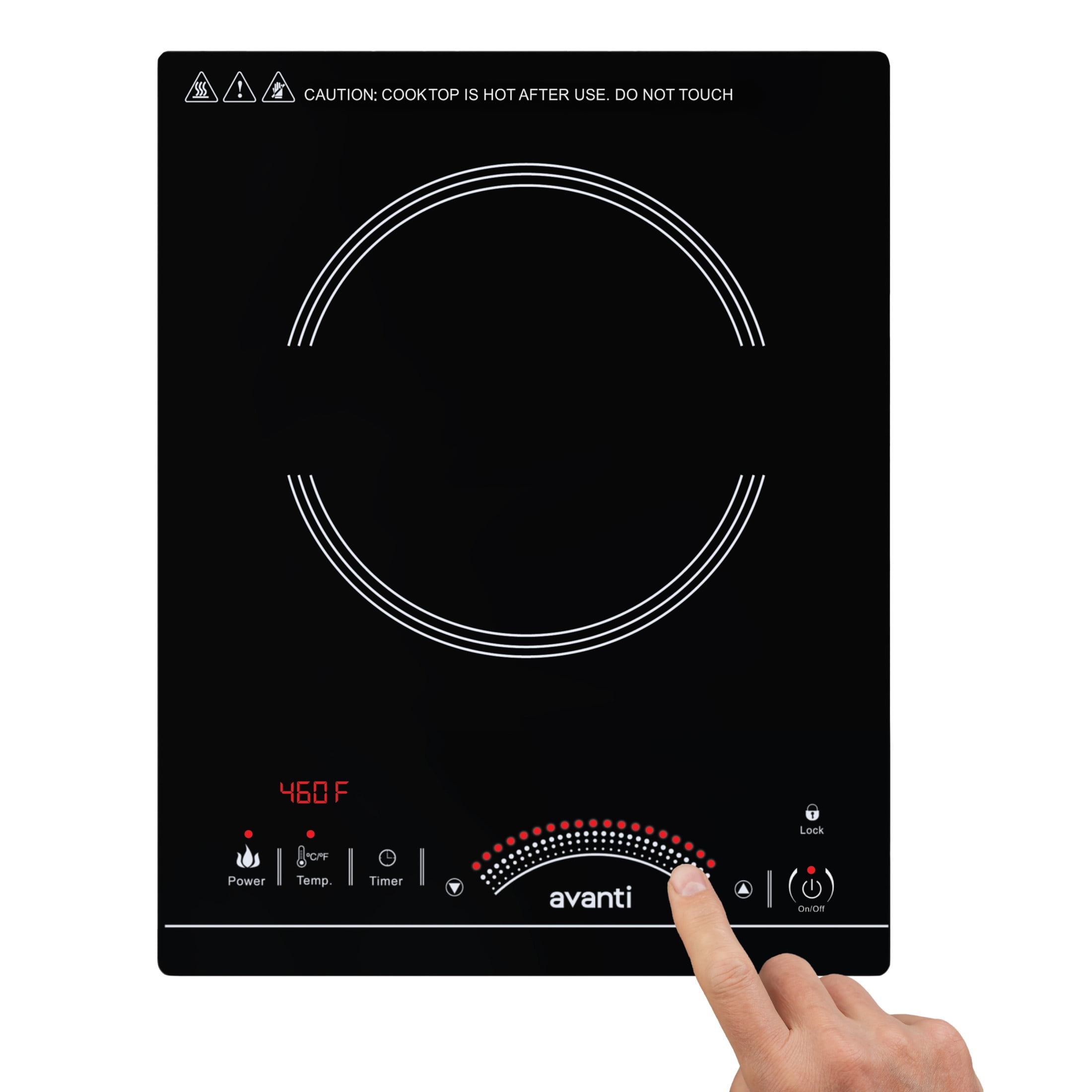 Avanti 1800W Portable Induction Cooktop, in Black (IH1800L1B-IS) - Image 2