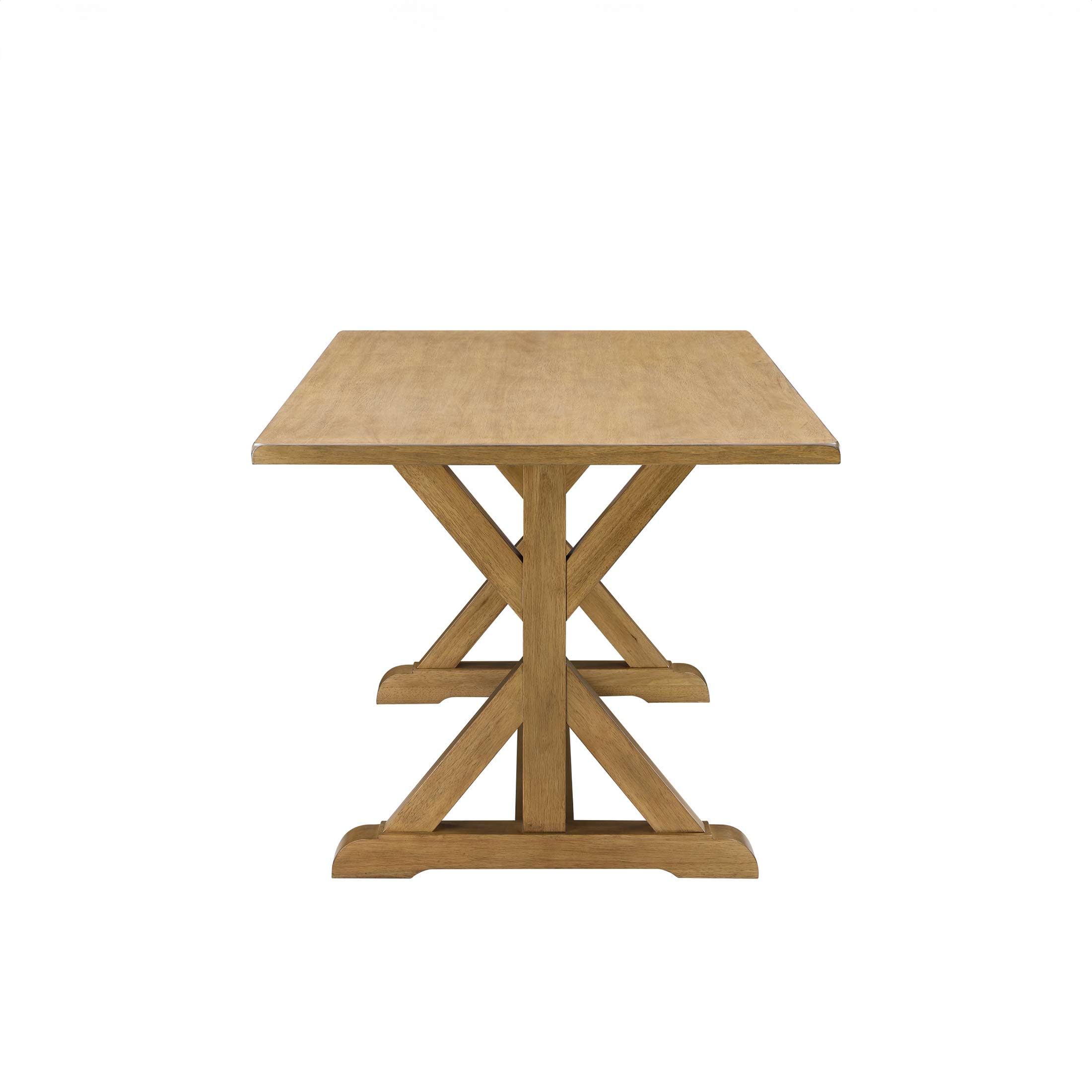 Better Homes & Gardens Modern 62 in Rectangle Solid Wood Dining Table, Light Honey - Image 5