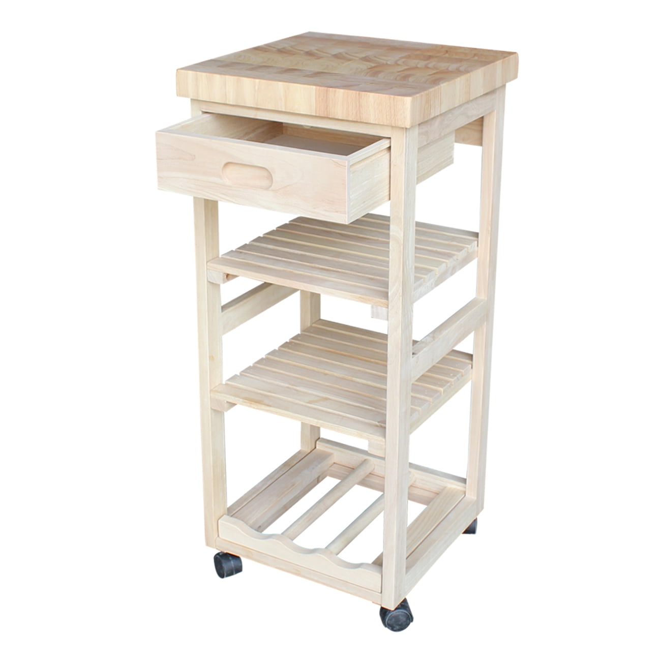 International Concepts Solid Wood Unfinished Kitchen Trolley - Image 5