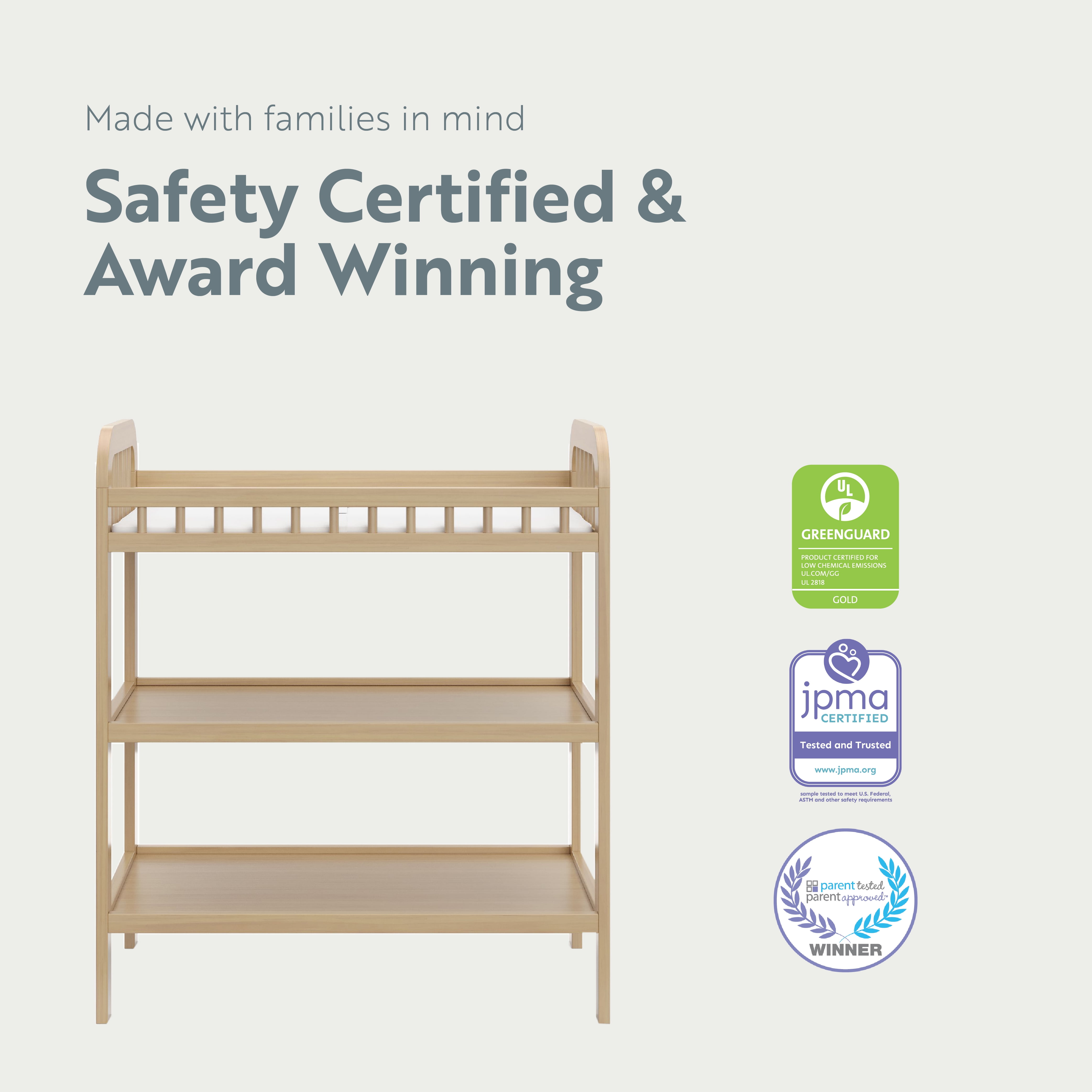 Storkcraft Pasadena Infant Changing Table with Changing Pad, Driftwood - Image 6