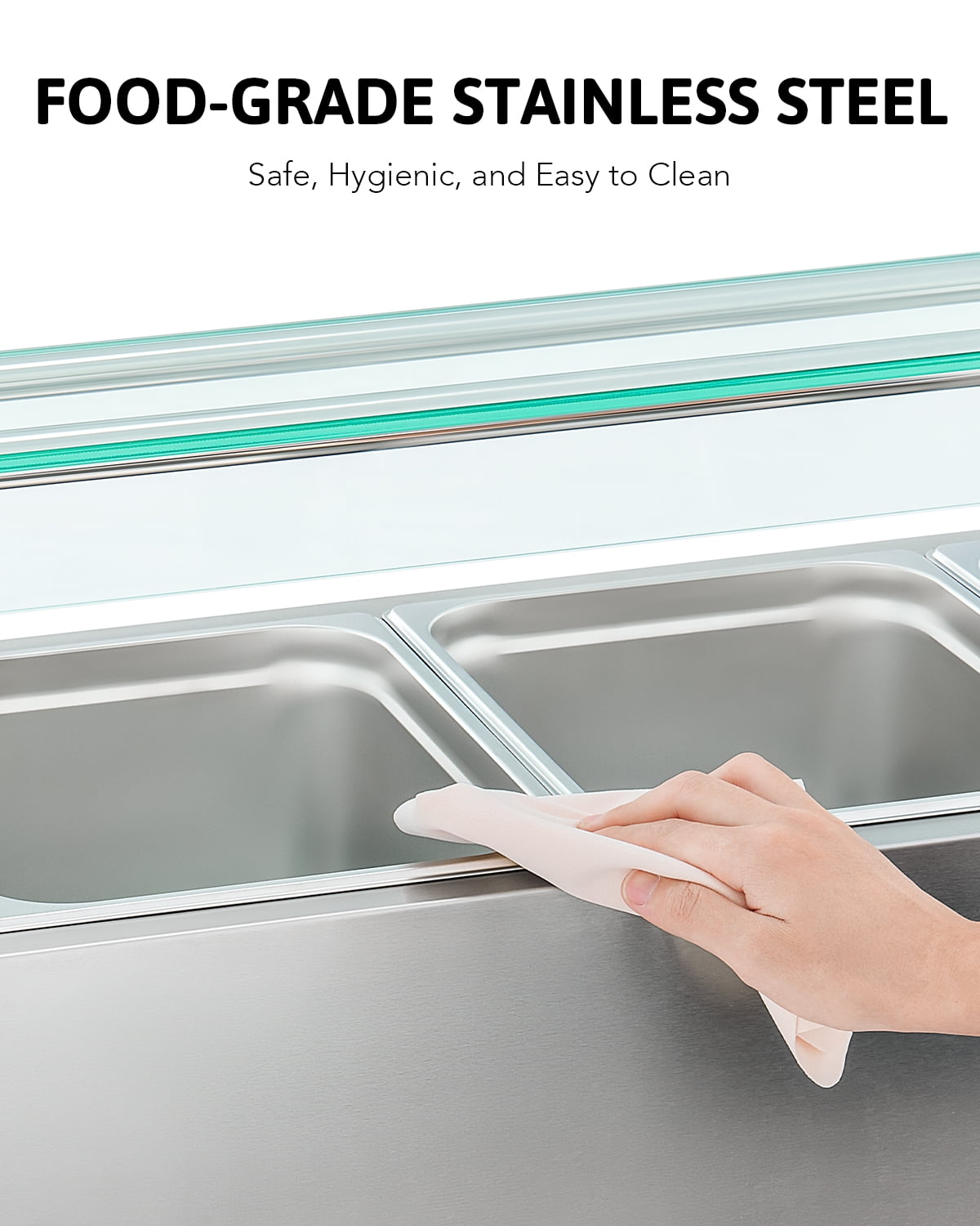 Wilprep Commercial Food Warmer,6 Pan Bain Marie Bain Marie Food Warmer with Glass Shield,Electric Countertop Food Warmer - Image 22