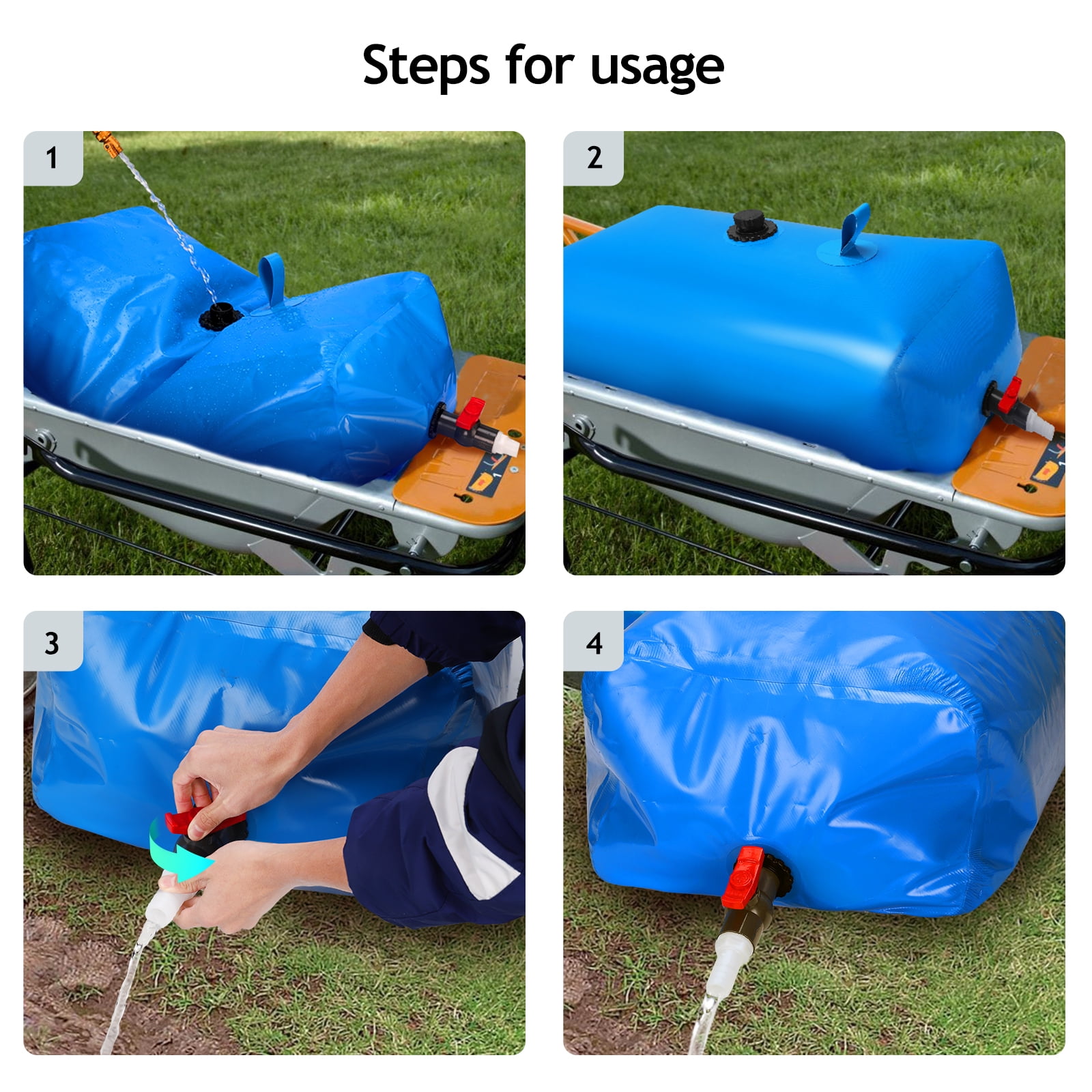 FIMEI 63 Gal Collapsible Water Bladder Tank 240L Water Storage Bladder, High-Density PVC, Blue - Image 8