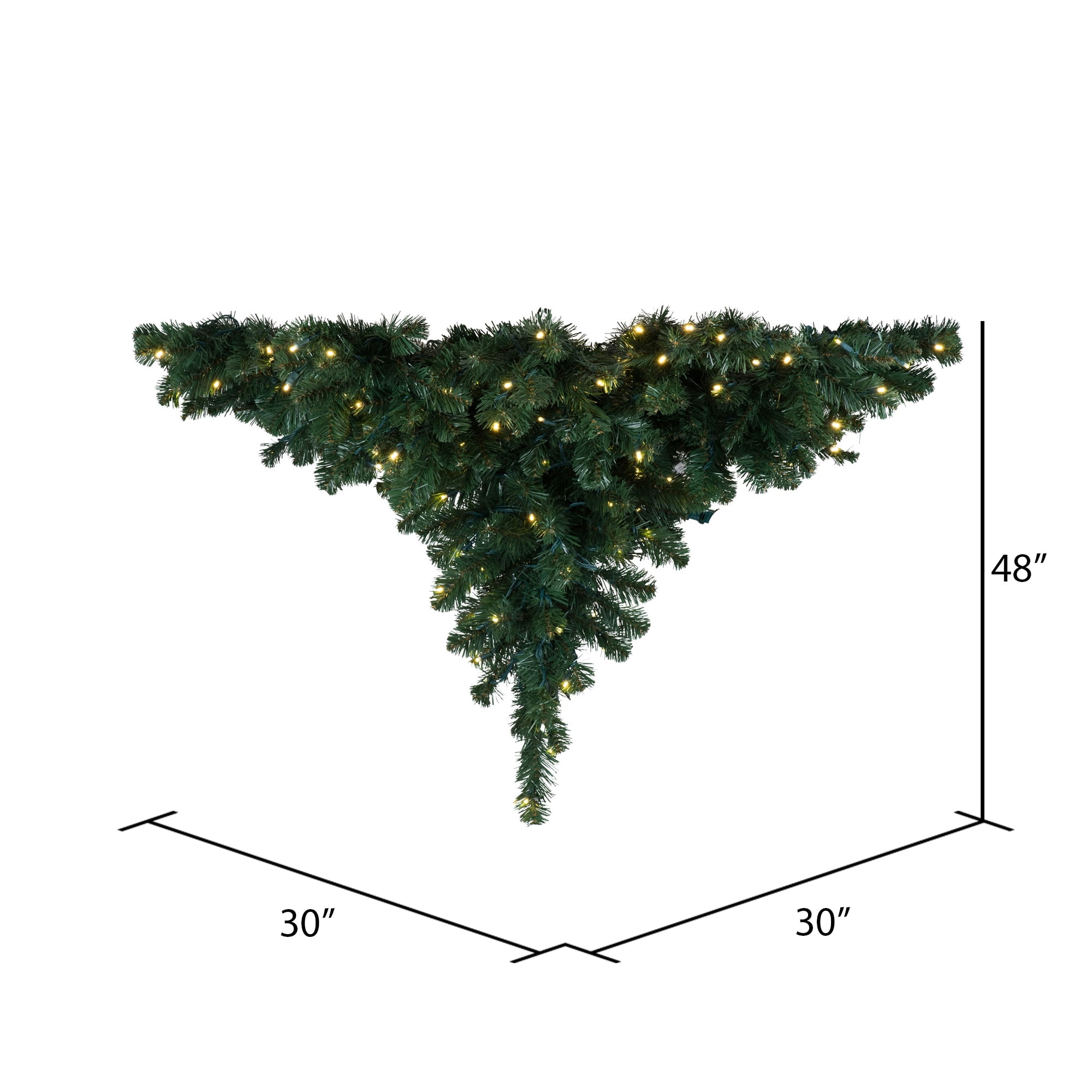 Vickerman 48" Oregon Fir Artificial Christmas Ceiling Tree, Warm White LED Wide Angle Lights - Image 2