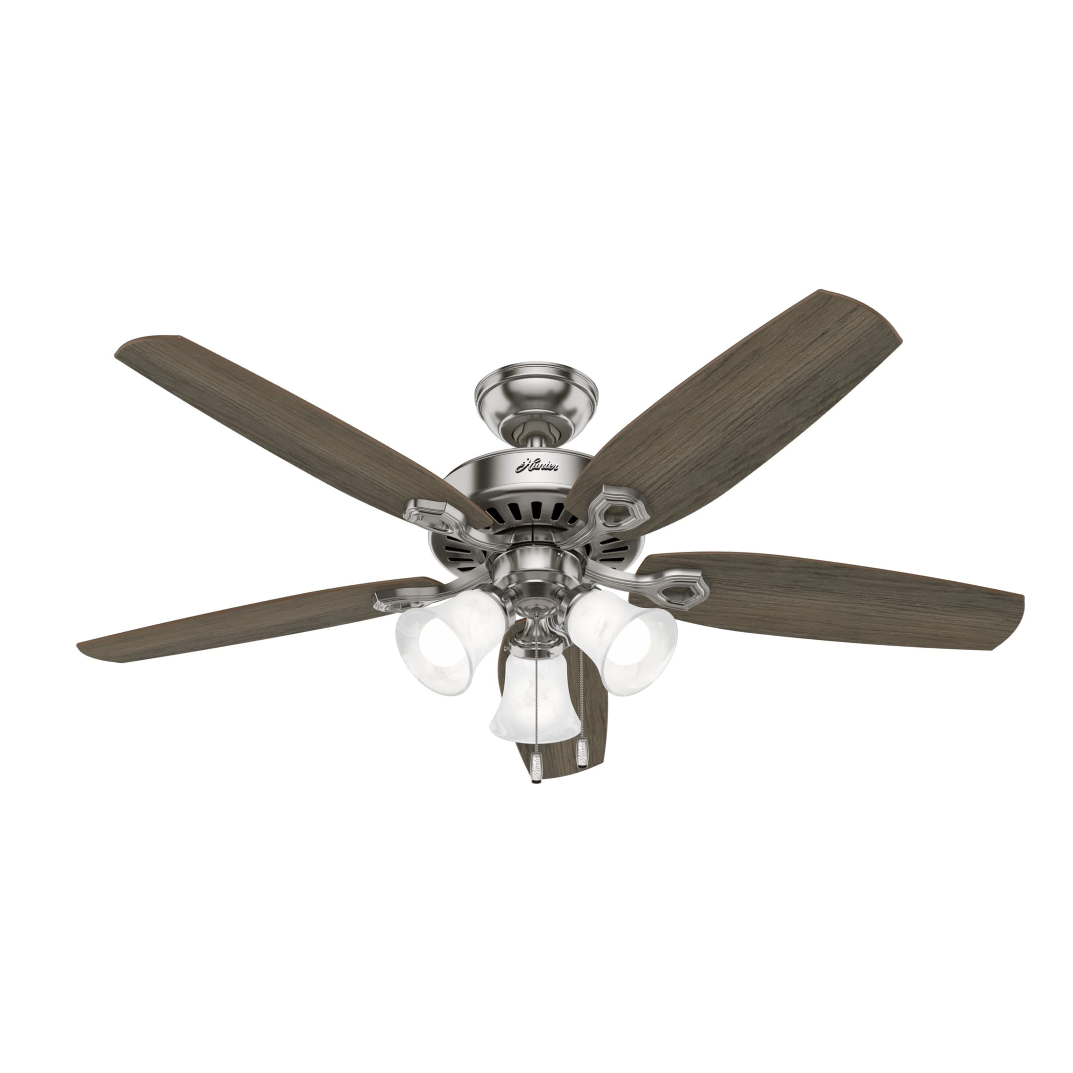 Hunter - Builder Indoor Ceiling Fan With Light, 52-inch, Brushed Nickel, Traditional-style, 3-speed WhisperWind Motor, 51111, for Living Rooms, Bedrooms - Image 16