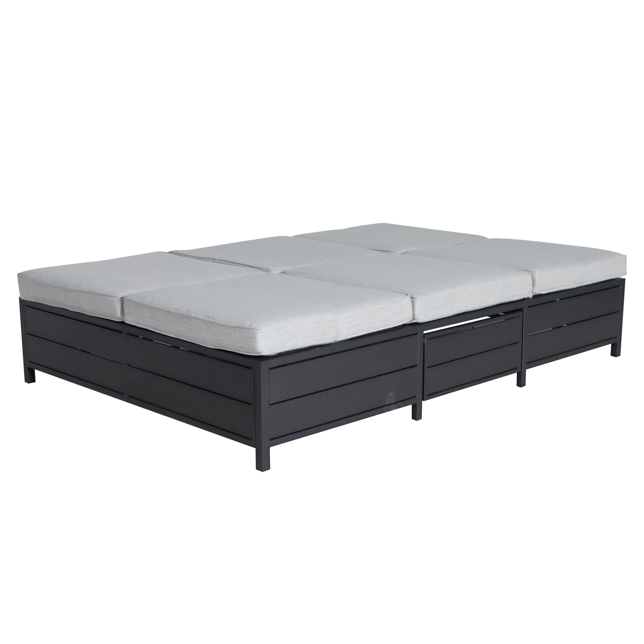 Mainstays Asher Springs Outdoor Double Chaise Lounge Bench- Black & Gray - Image 5