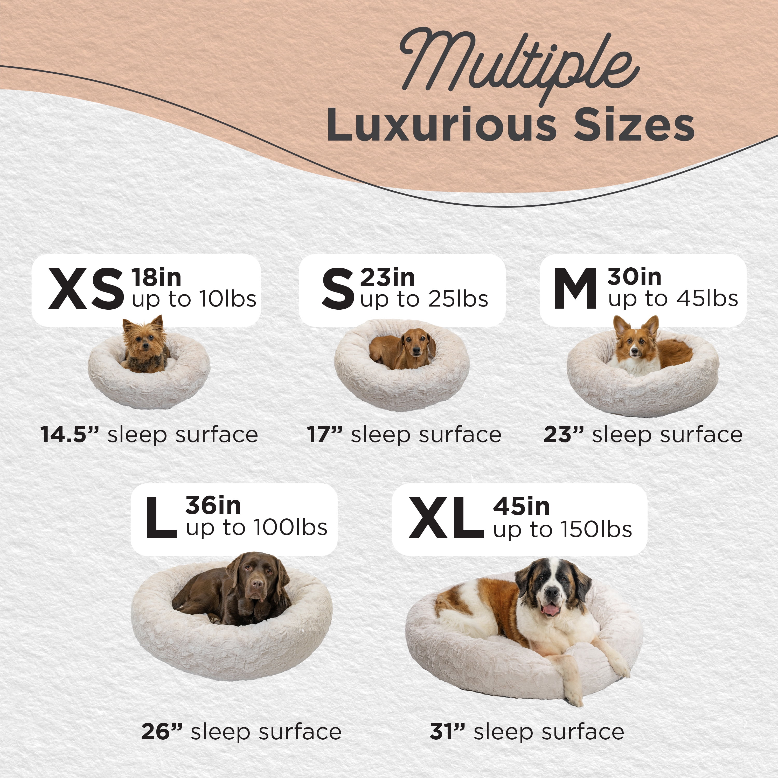 Best Friends by Sheri The Original Calming Donut Dog Bed – Washable Plush Pet Bed for Large Breeds up to 100 lbs, Lux Faux Fur, Oyster, Large (36" x 36") - Image 3