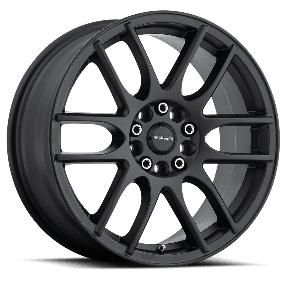 Raceline 141B-Mystique 18" Cast Aluminum Wheel, MYSTIQUE BLACK 18X7.5 5X100/5X114.3 +42mm Fits select: 2012-2016 HONDA CIVIC LX, 2020-2023 TOYOTA COROLLA LE - Image 2