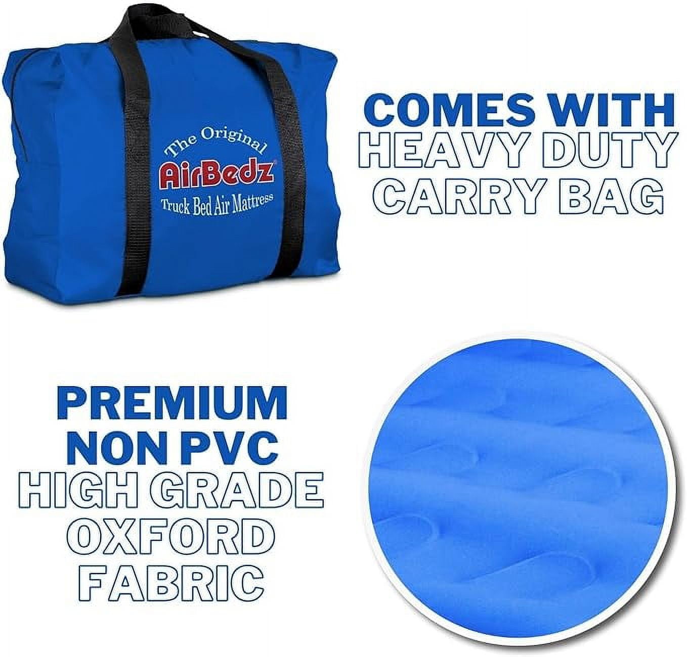 Airbedz by Pittman Outdoors - Truck Bed Air Mattress Mid Size 5.0'-5.5' Ft Bed With Built-In Rechargeable Battery Air Pump & Includes Tailgate Extension Blue - Image 4