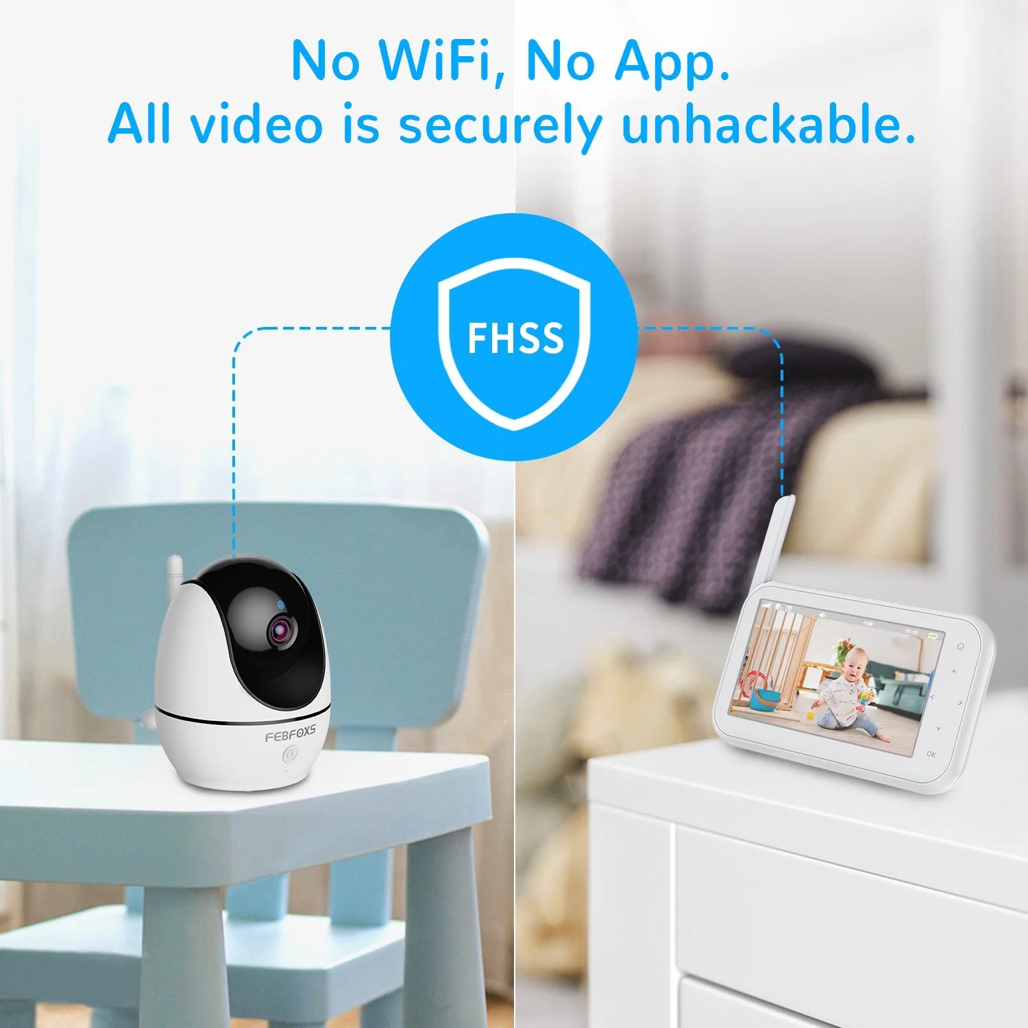 FEBFOXS 4.3" Baby Monitor with Camera and Audio, Video Baby Monitor, Baby Camera with 1300 ft Range, 2X Zoom, 2-Way Talk Night Vision, No WiFi - Image 5