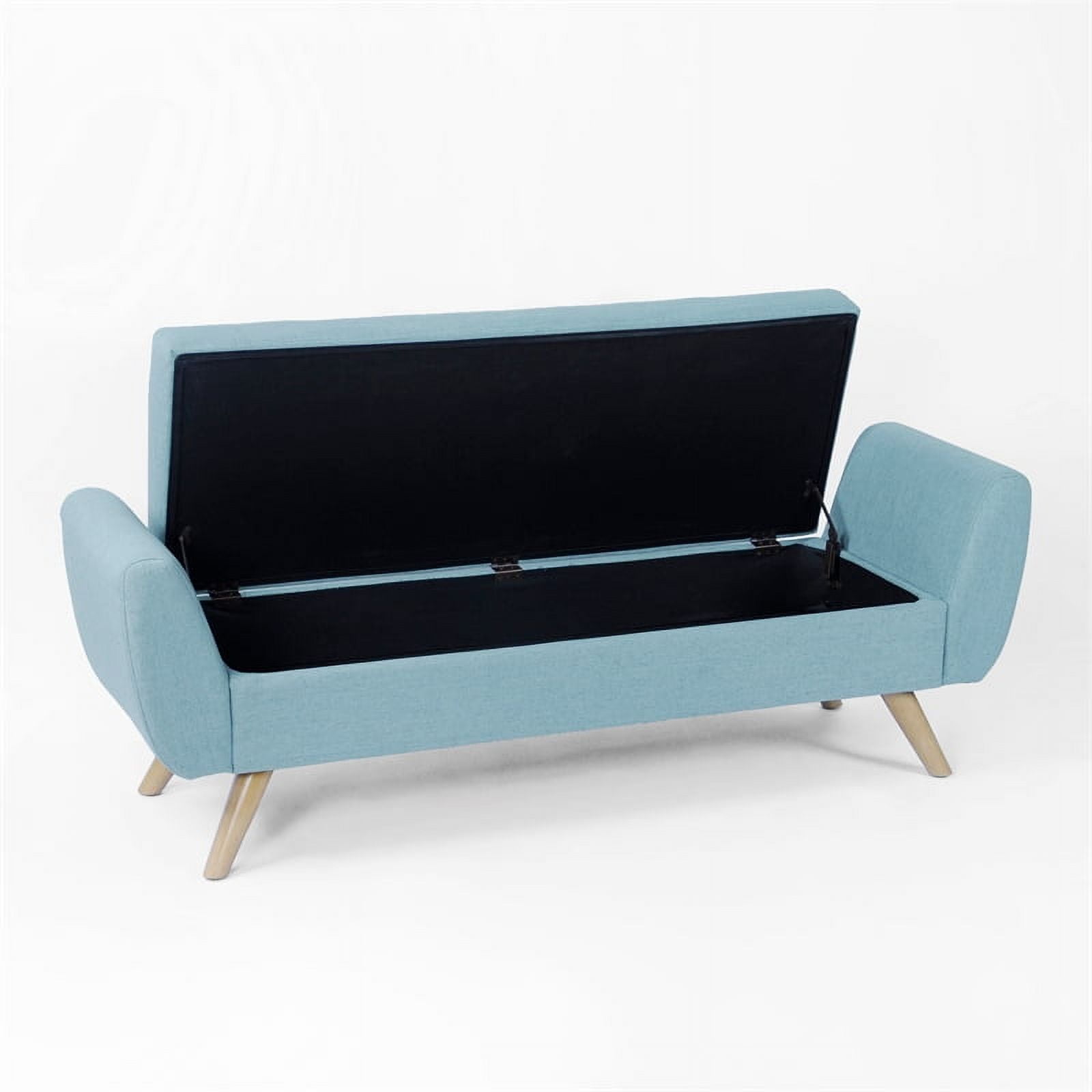 HomePop Modern Storage Bench, 60"W x 18"D x 21"H, French Blue - Image 6