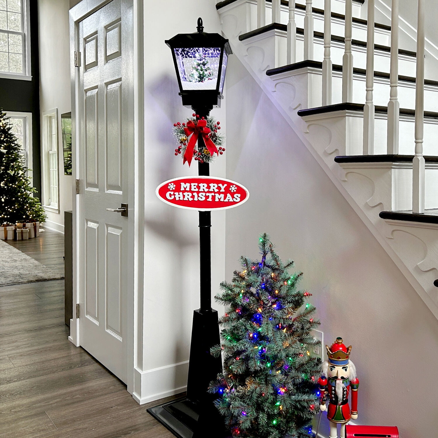Fraser Hill Farm 5.9 ft Musical Snowy Christmas Street Lamp in Black, FSSL071A-BLK2 - Image 3