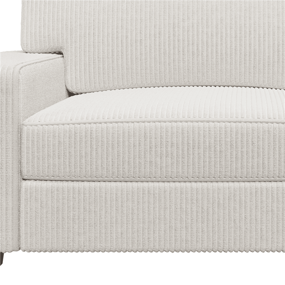 Renwick 83.5'' W 2-Seater Modern Corduroy Fabric Sofa Couch with USB Charging Ports, All Ages, Ivory - Image 5