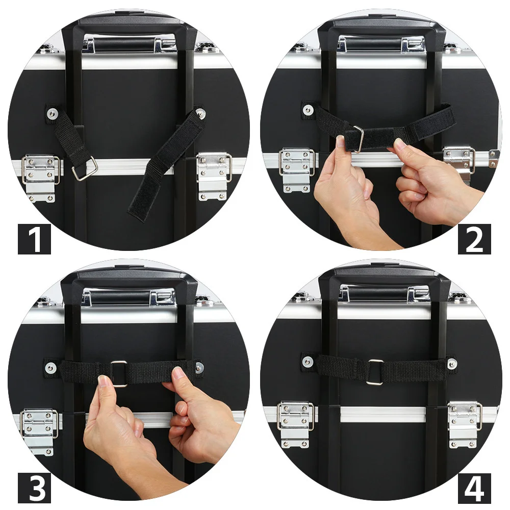 Alden Design Professional Makeup Case, 3 in 1 Portable Trolley, Black - Image 7