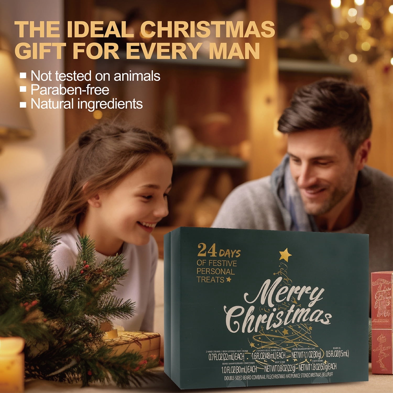 Body & Earth Valentine's Day Advent Calendar 2025 for Men Christmas Surprise Gifts - Beard Grooming & Skin Care Gift Sets for Xmas Gift Idea - Image 3