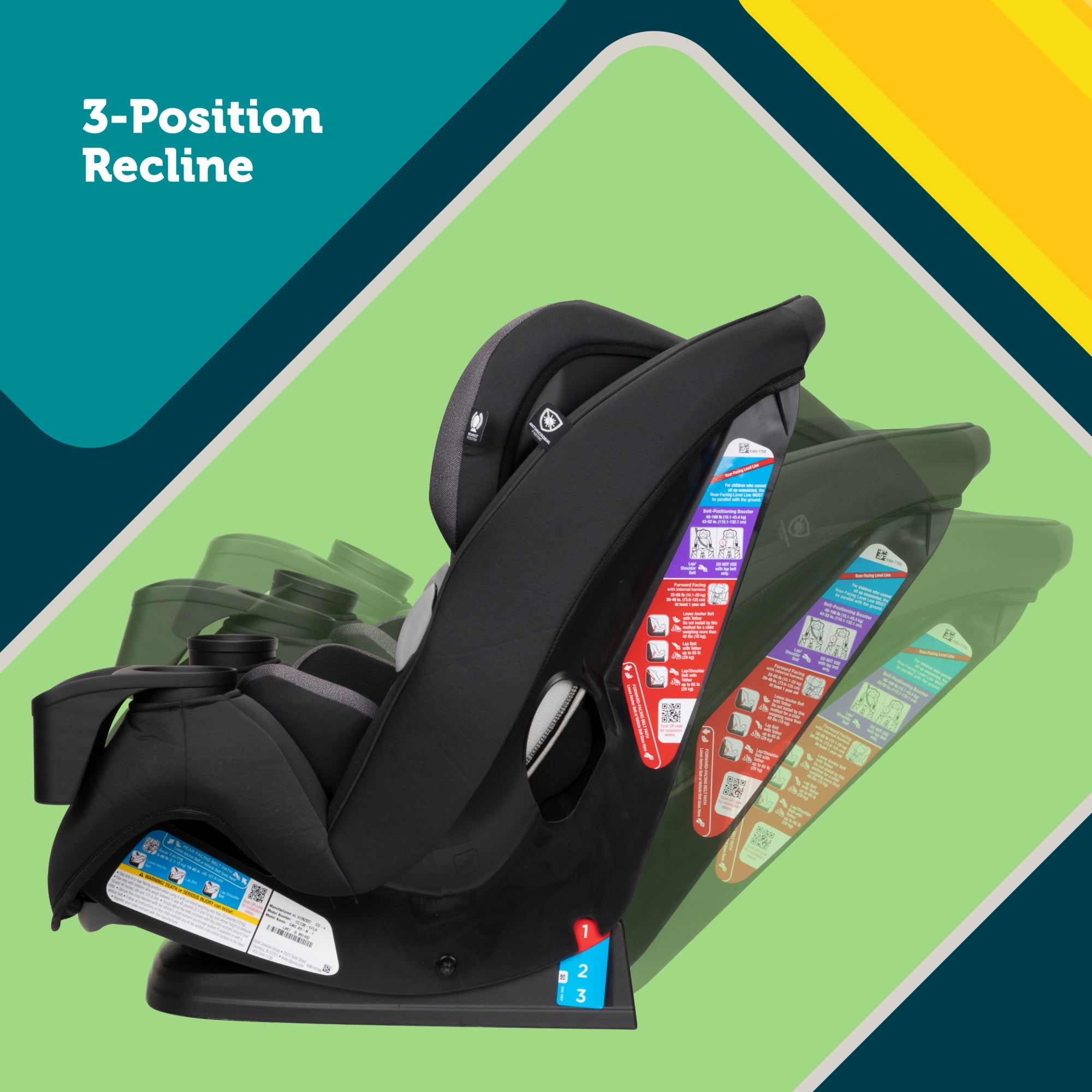 Safety 1st Grow and Go Sprint All-in-One Convertible Car Seat, Cranberry Ice II, Infant & Toddler, Unisex - Image 2