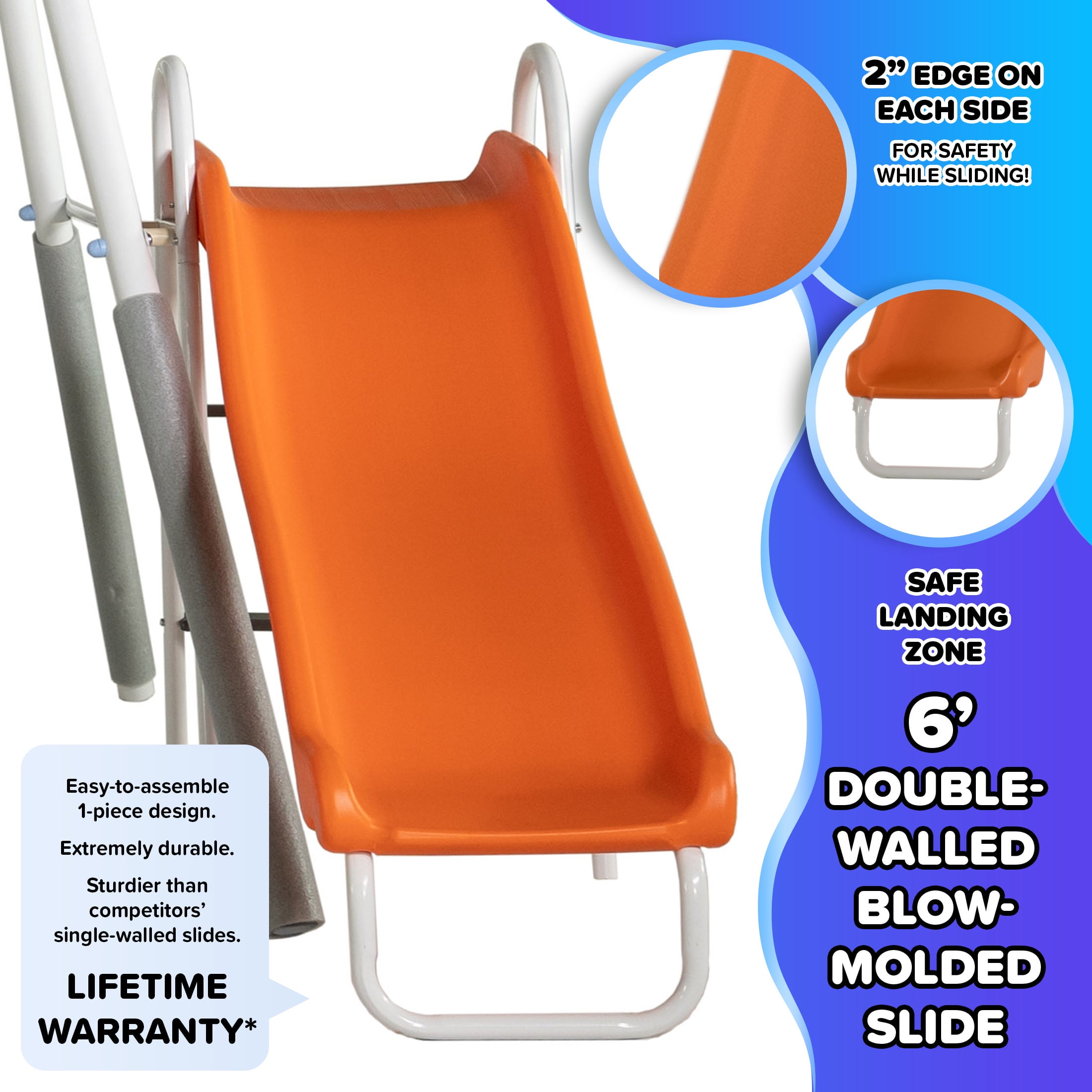 Sportspower Fairview Swing Set with 2 Swings, Rocking Horse, Mini Trampoline, Lifetime Warranty on Blow Molded Slide, and Bonus Anchor Kit - Image 6