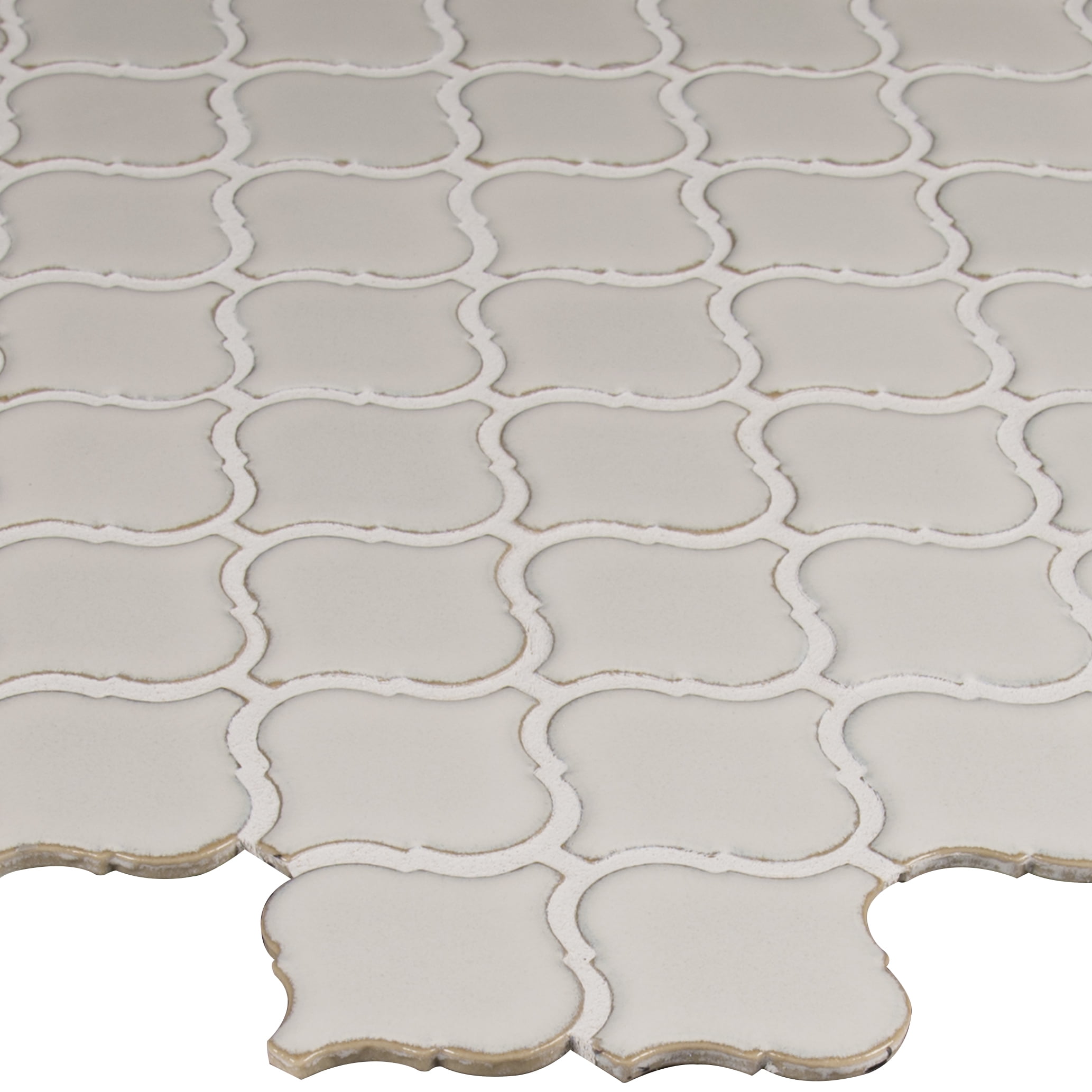 MSI Bianco Arabesque 9.84 in. x 10.63 in. x 6 mm Glazed Ceramic Mesh-Mounted Mosaic Tile (10.95 sq. ft. / case) - Image 5