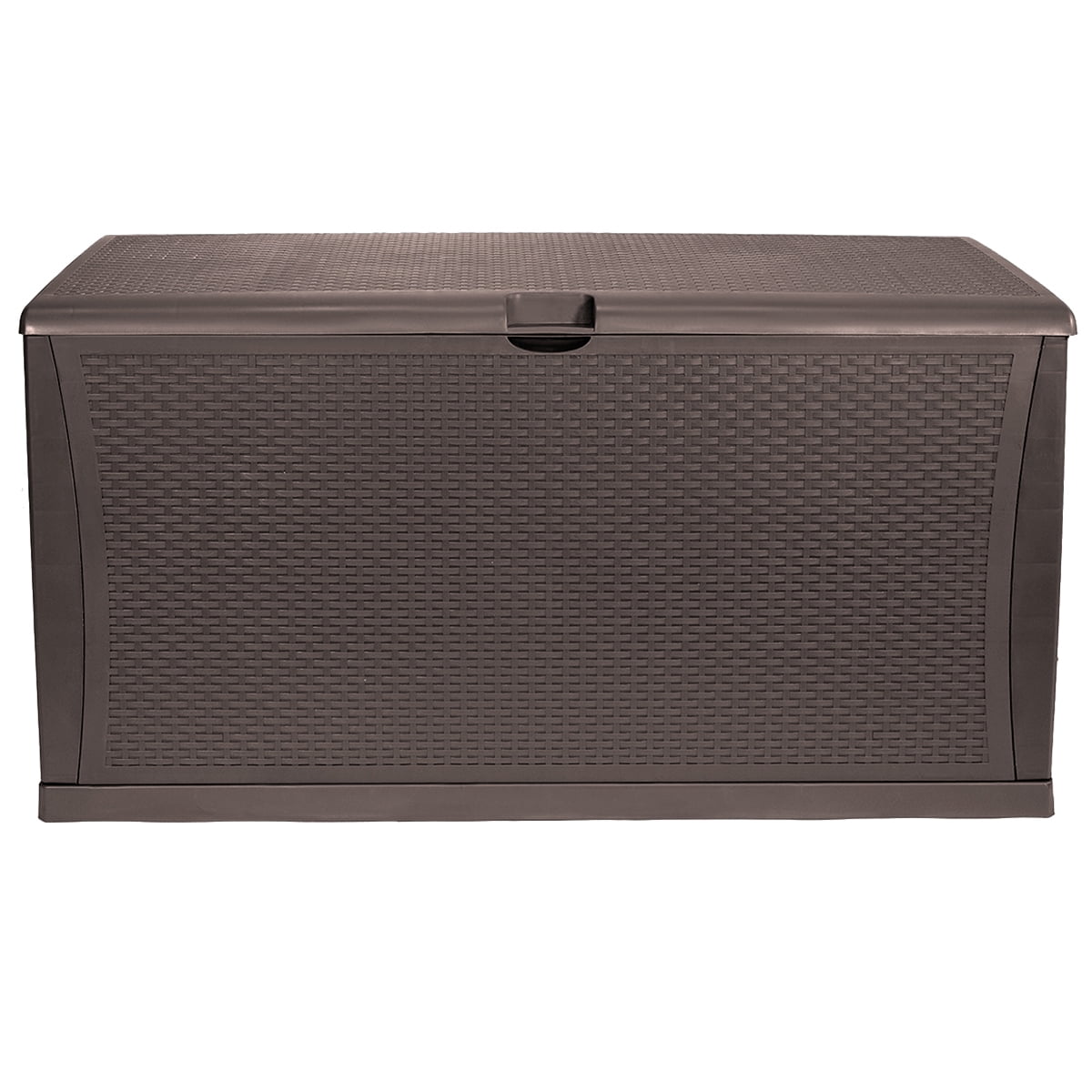 Barton Outdoor Storage Deck Box, 120 Gallon Resin Patio Bin, Wood Grain, Brown - Image 2