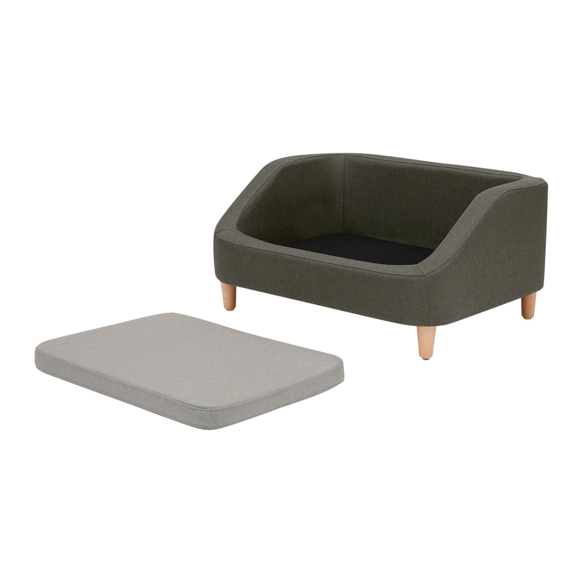 Teamson Pets Bennett Linen Sofa Dog Bed for Pets Up to 66 lbs, Gray - Image 9