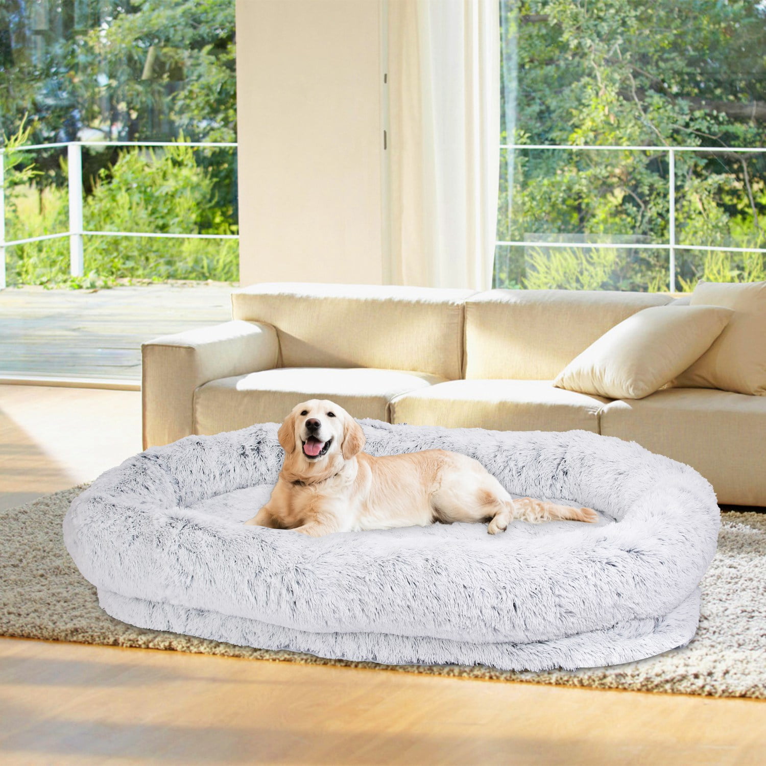 Moclever Human Size Dog Bed Washable Bean Bag Bed for Adults Kids Pets 72.83x47.24x11.81in, Gray - Image 12