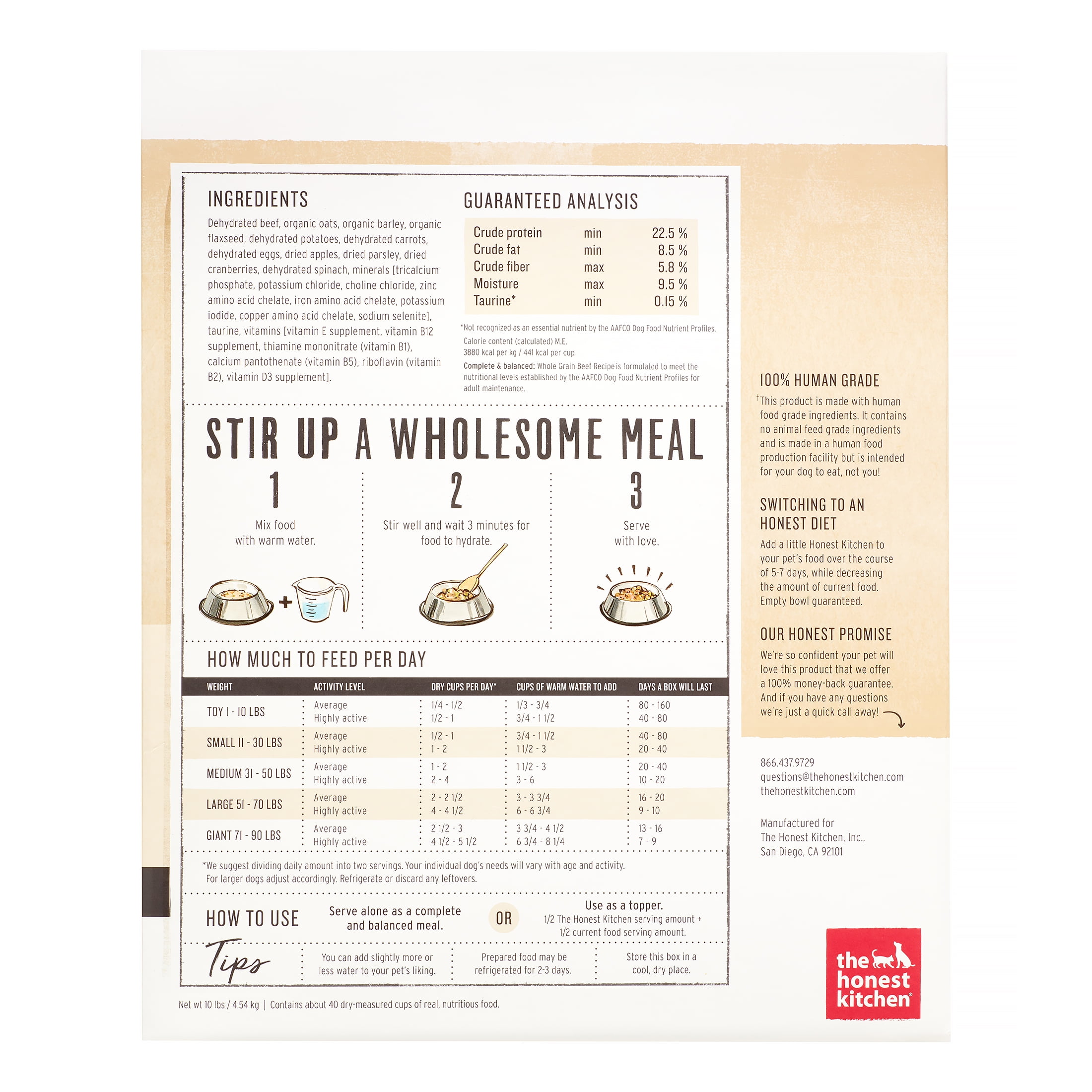 The Honest Kitchen Verve: Natural Human Grade Dehydrated Dog Food, Beef & Organic Grains, 10 lbs (Makes 40 lbs) - Image 3