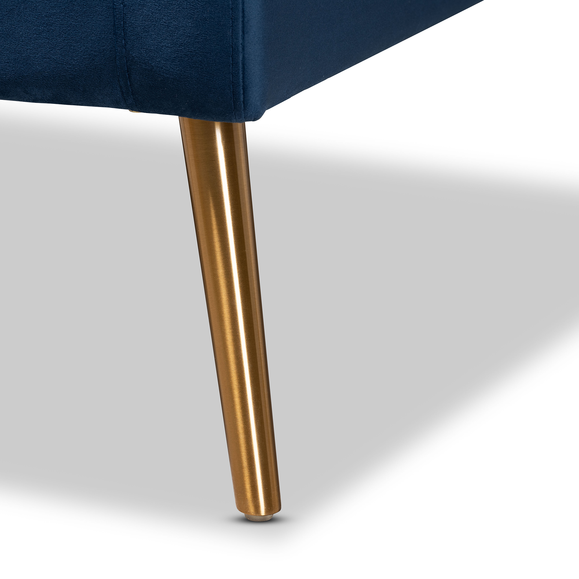 Baxton Studio Leland Wingback Chair, Navy Blue - Image 3