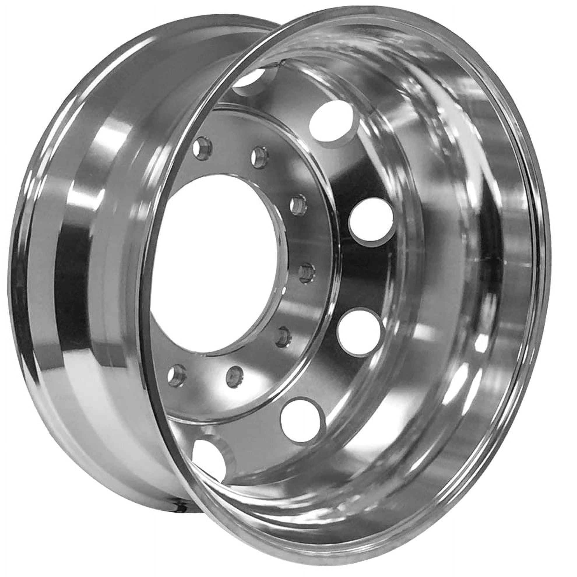 TheWheelDepot 22.5 x 8.25 Forged Aluminum Machined Bright Silver Wheel, 10 Lug for Truck - Image 3