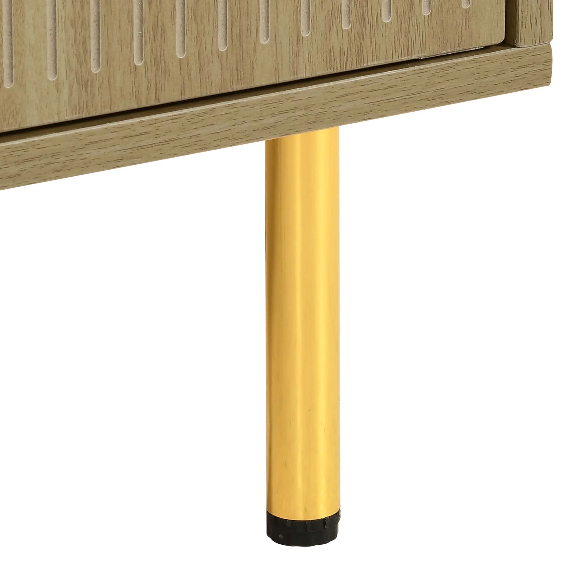 Uforic Storage Sideboard Cabinet Modern 4 Doors Kitchen Buffet Cabinet with Carved Design Doors Television Tables Entryway Cupboard Furniture with Gold Metal Legs,Brown - Image 4