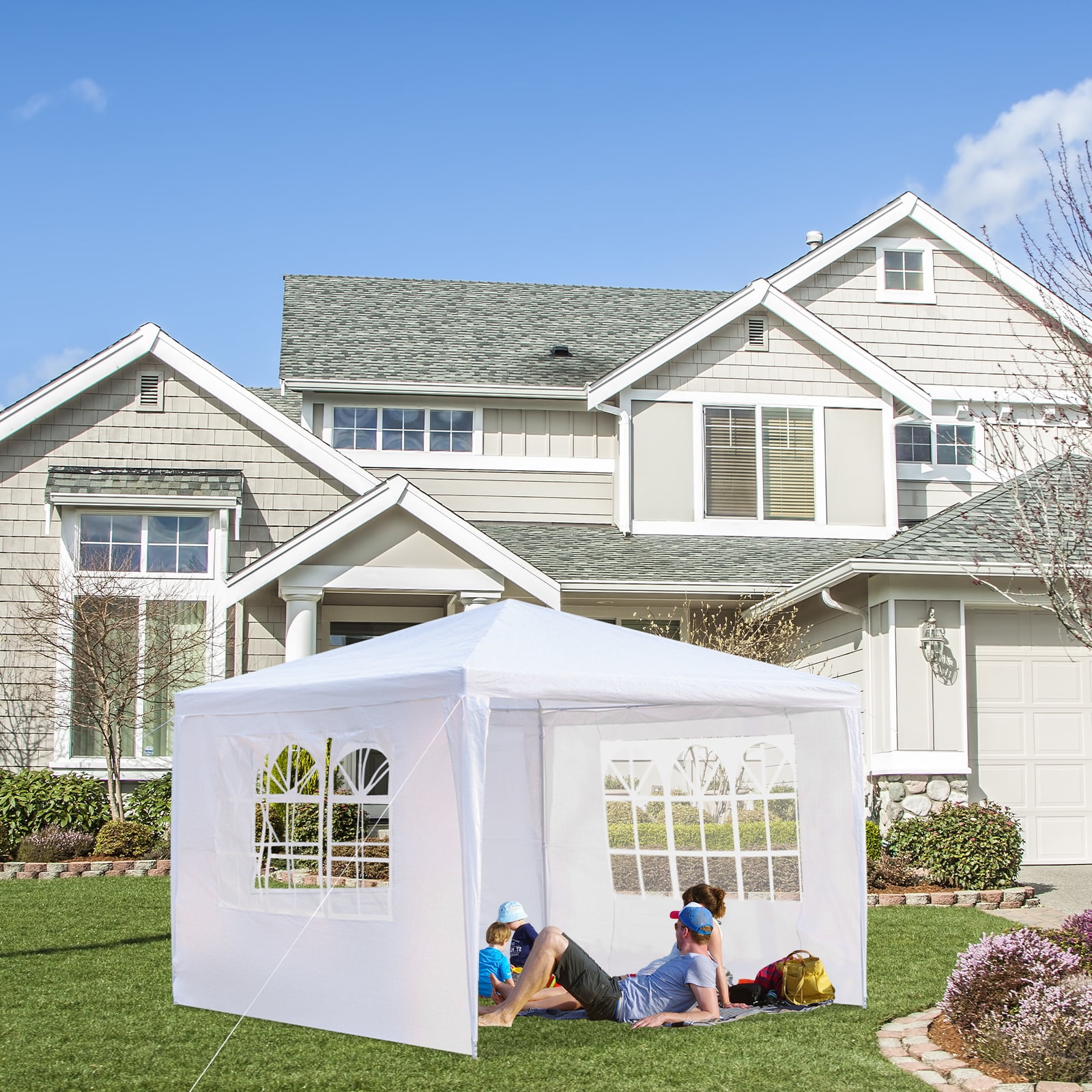 Zimtown 10'x10' Wedding Party Canopy Tent,3 Removable Sidewalls with Windows, Great for Outdoors - Image 8