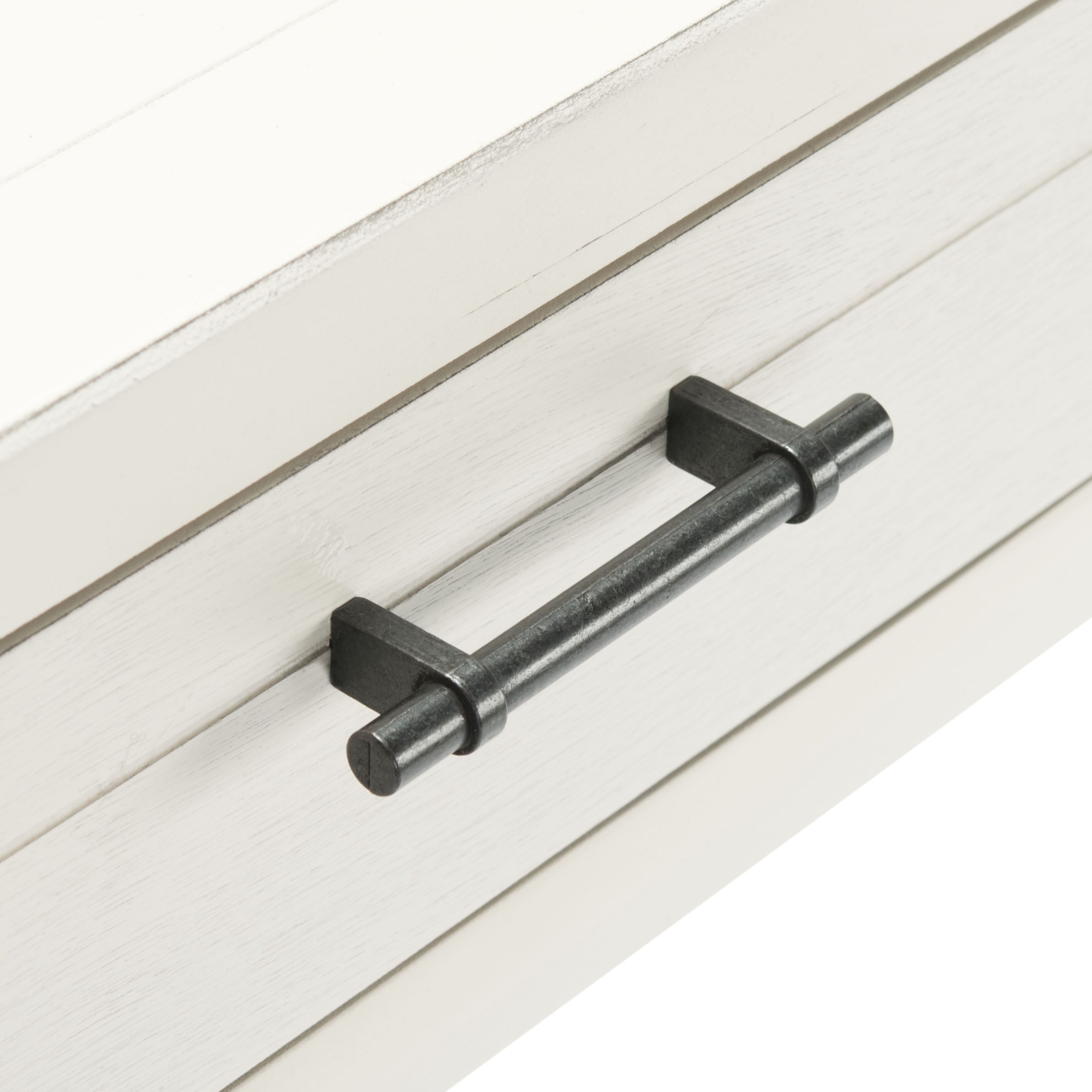 SAFAVIEH Filbert Solid Retro 2-Drawer Writing Desk, Distressed White - Image 5