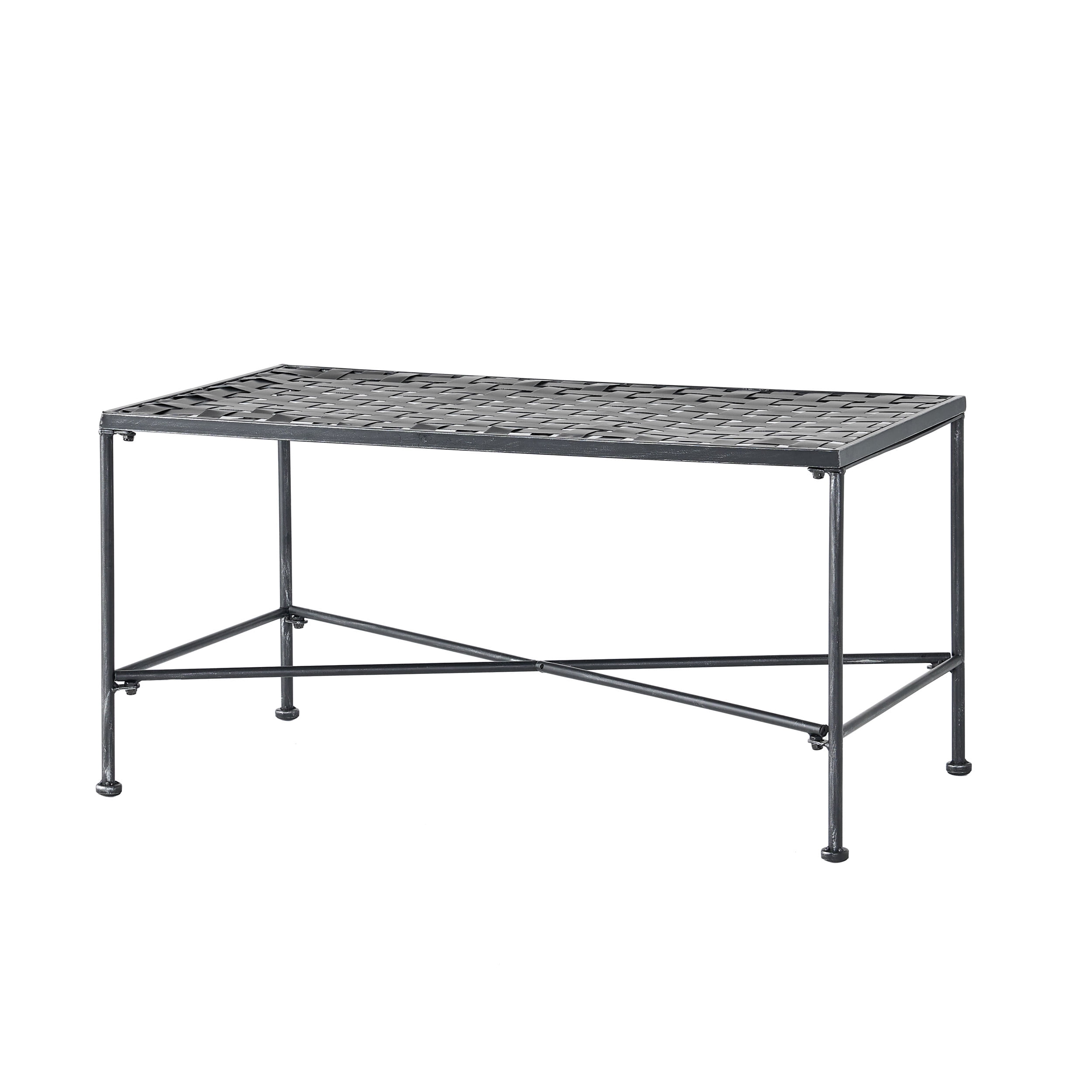 Alexander Outdoor Iron Coffee Table, Black - Image 2