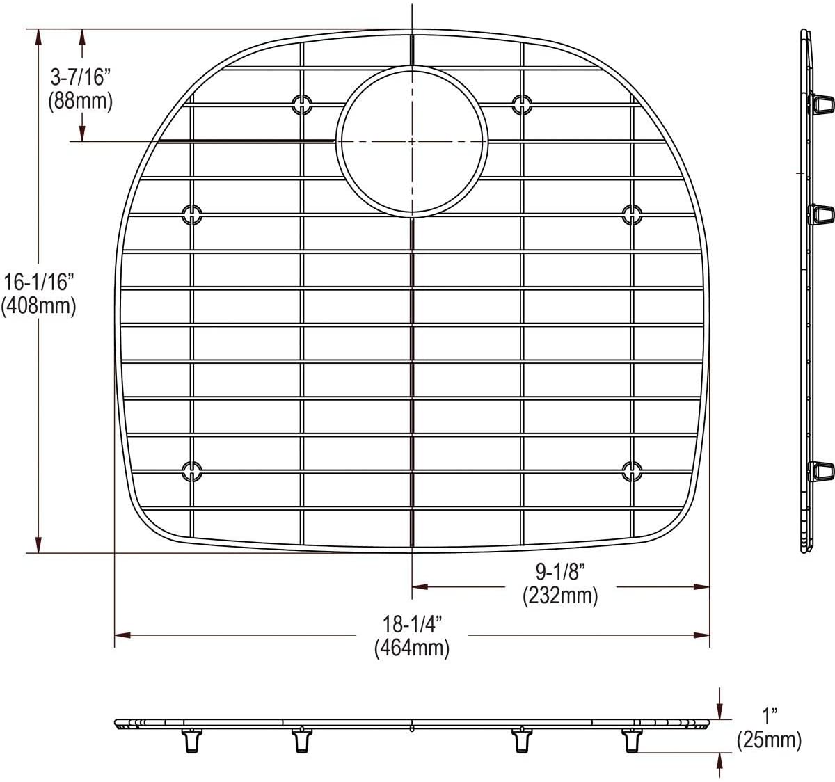 Elkay GOBG2118SS Dayton 18-1/4 in. x 16-1/16 in. x 1 in. Bottom Grid (Stainless Steel) - Image 2