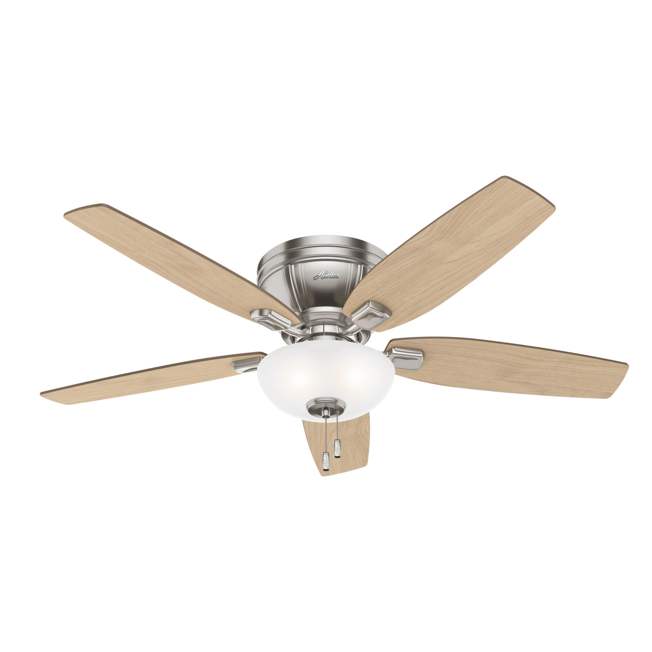 Hunter - Kenbridge Indoor Low Profile Ceiling Fan With Light, 52-inch, Brushed Nickel, Rustic-style, 3-speed WhisperWind Motor, 53380, for Living Rooms, Bedrooms - Image 15